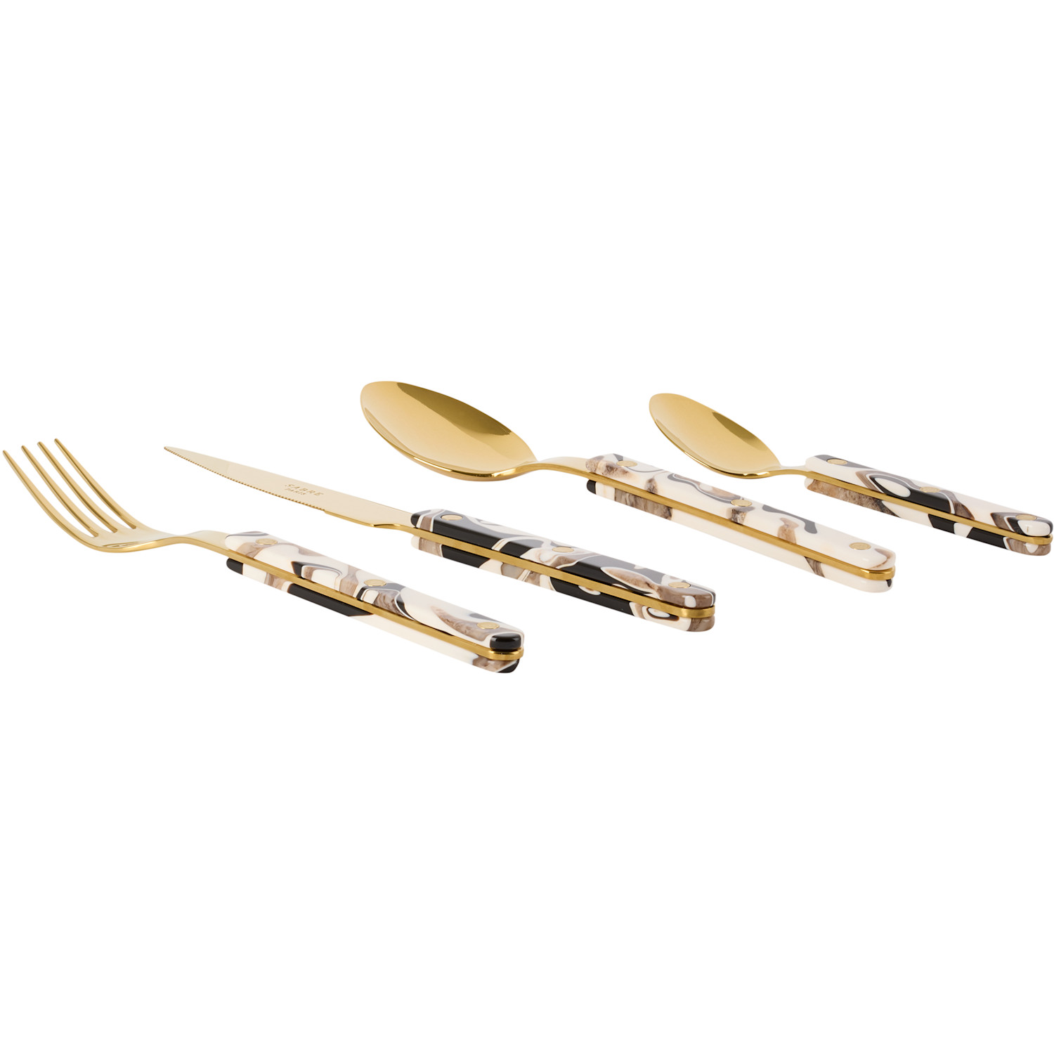  Sabre Gold Bistrot Dune Flatware Set, 4 Pcs 
