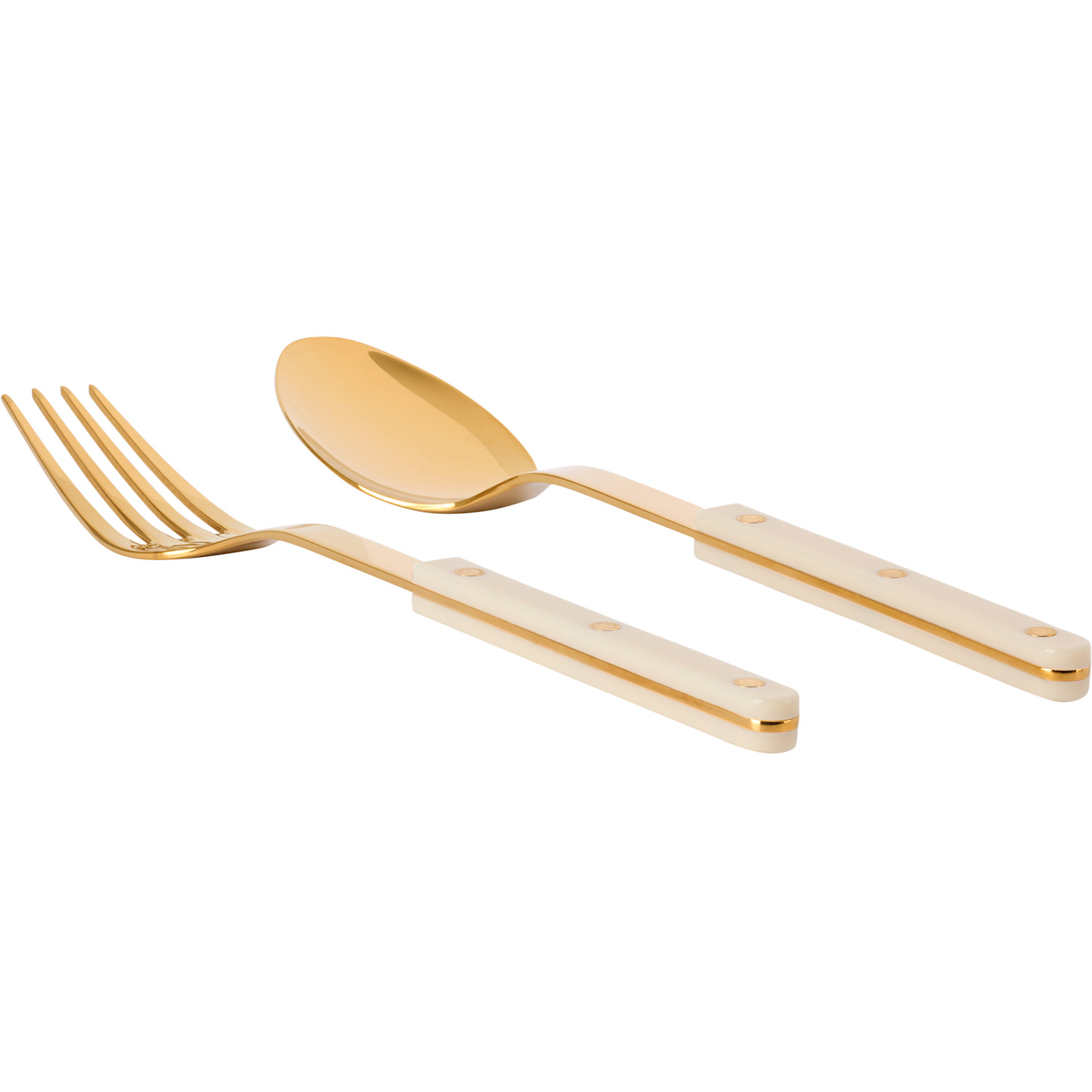  Sabre Gold & Off-white Bistrot Serving Set 