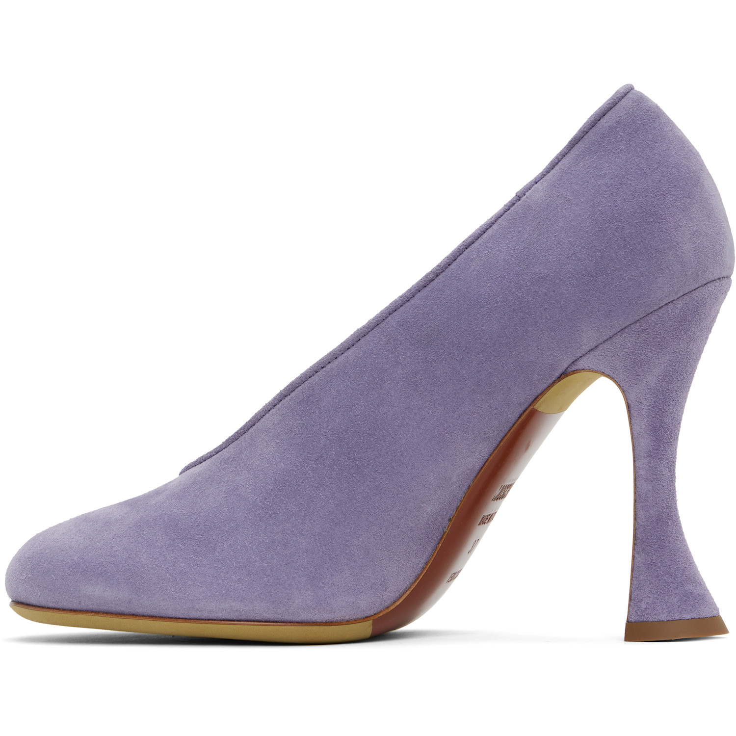  Moschino Purple Duck Suede Heels 