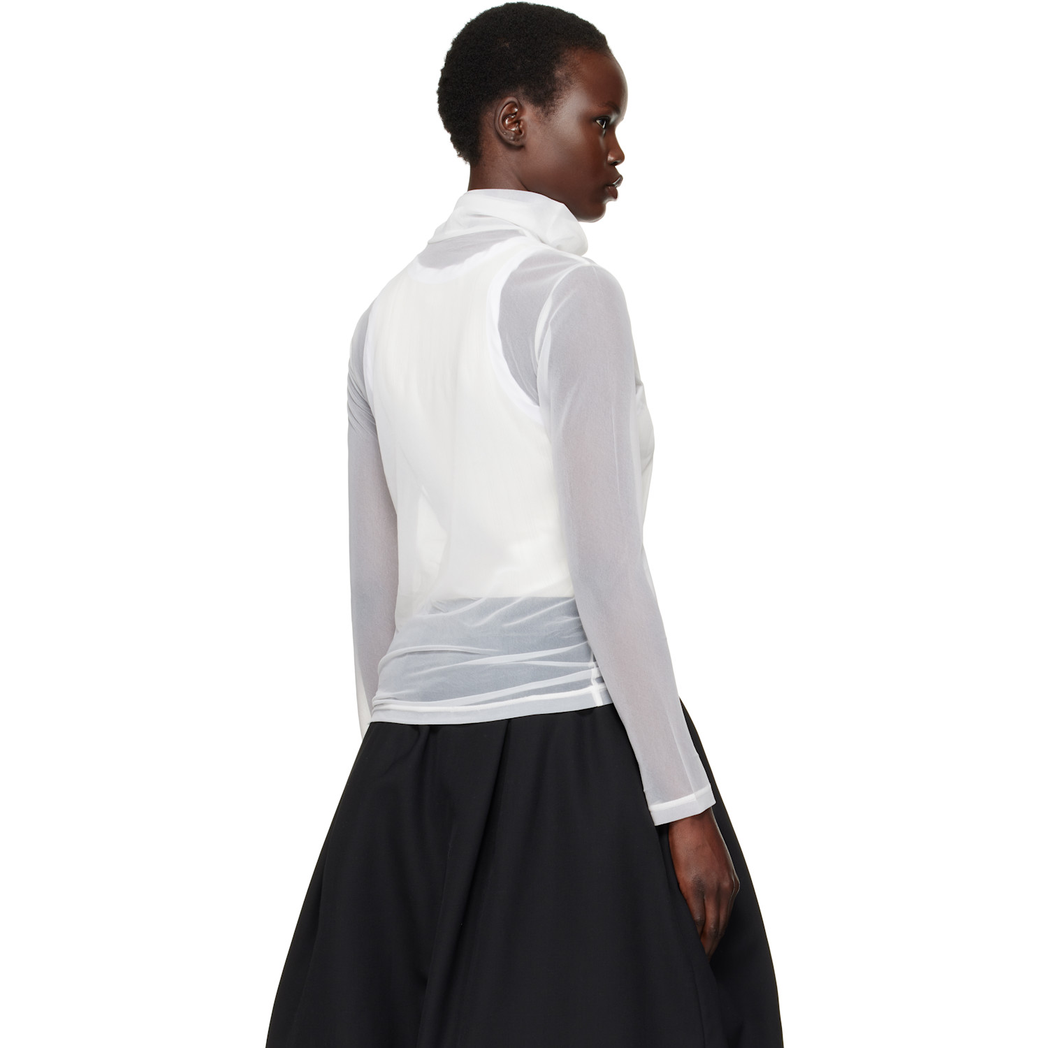  Y's White Long Sleeve Turtleneck 
