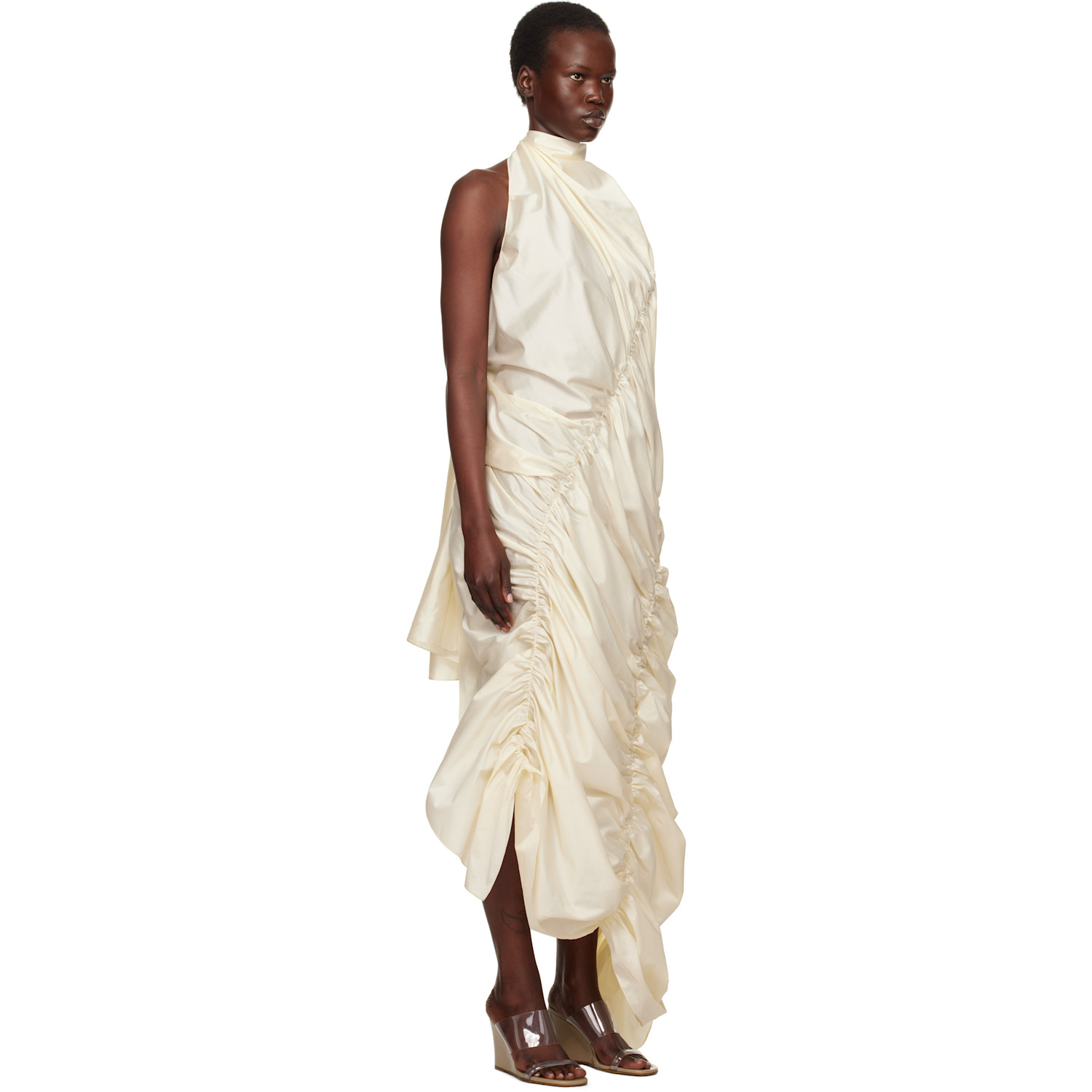  Gia Studios Off-white Renee Maxi Dress 