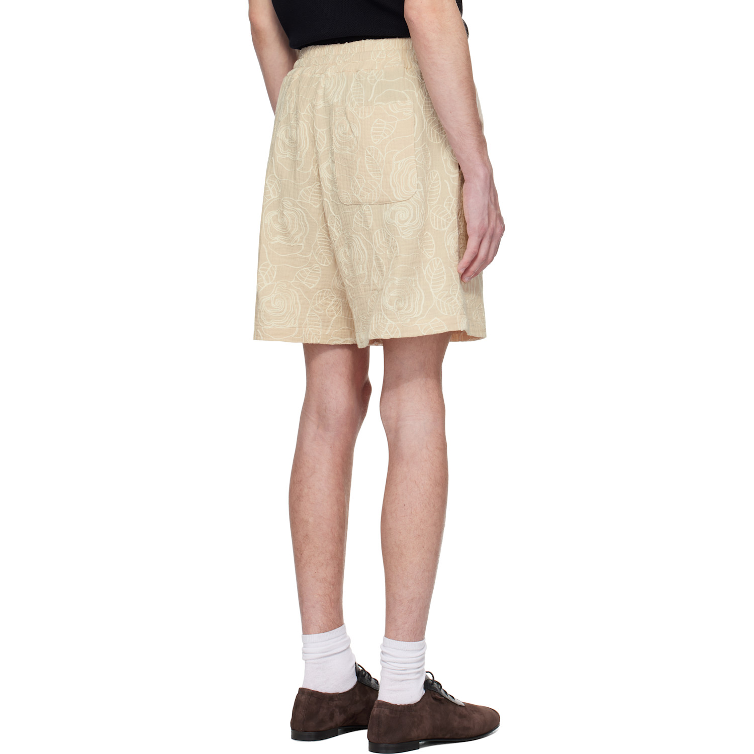  Cmmn Swdn Beige Enzo Embroidered Shorts 
