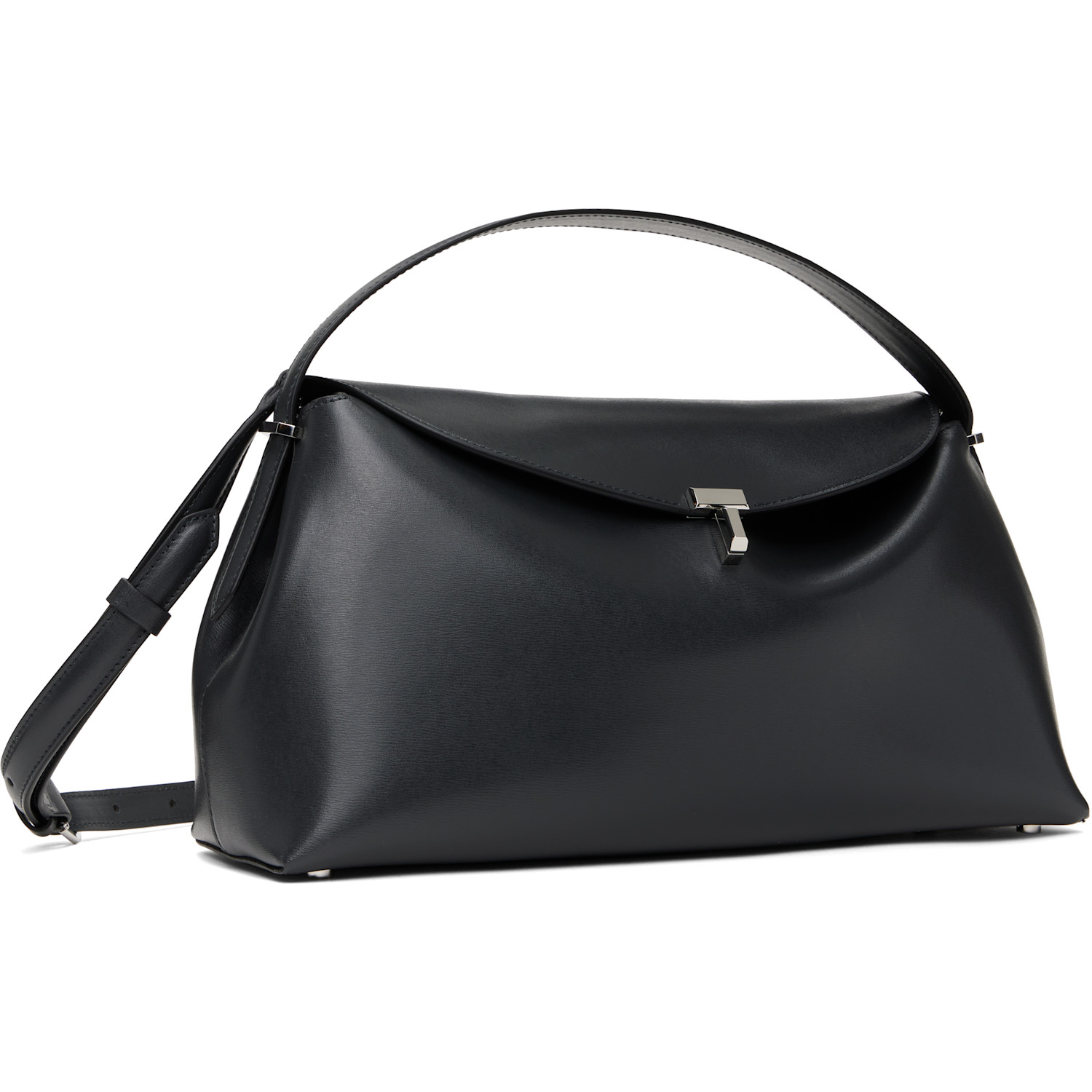  Toteme Gray T-lock Leather Top Handle Bag 