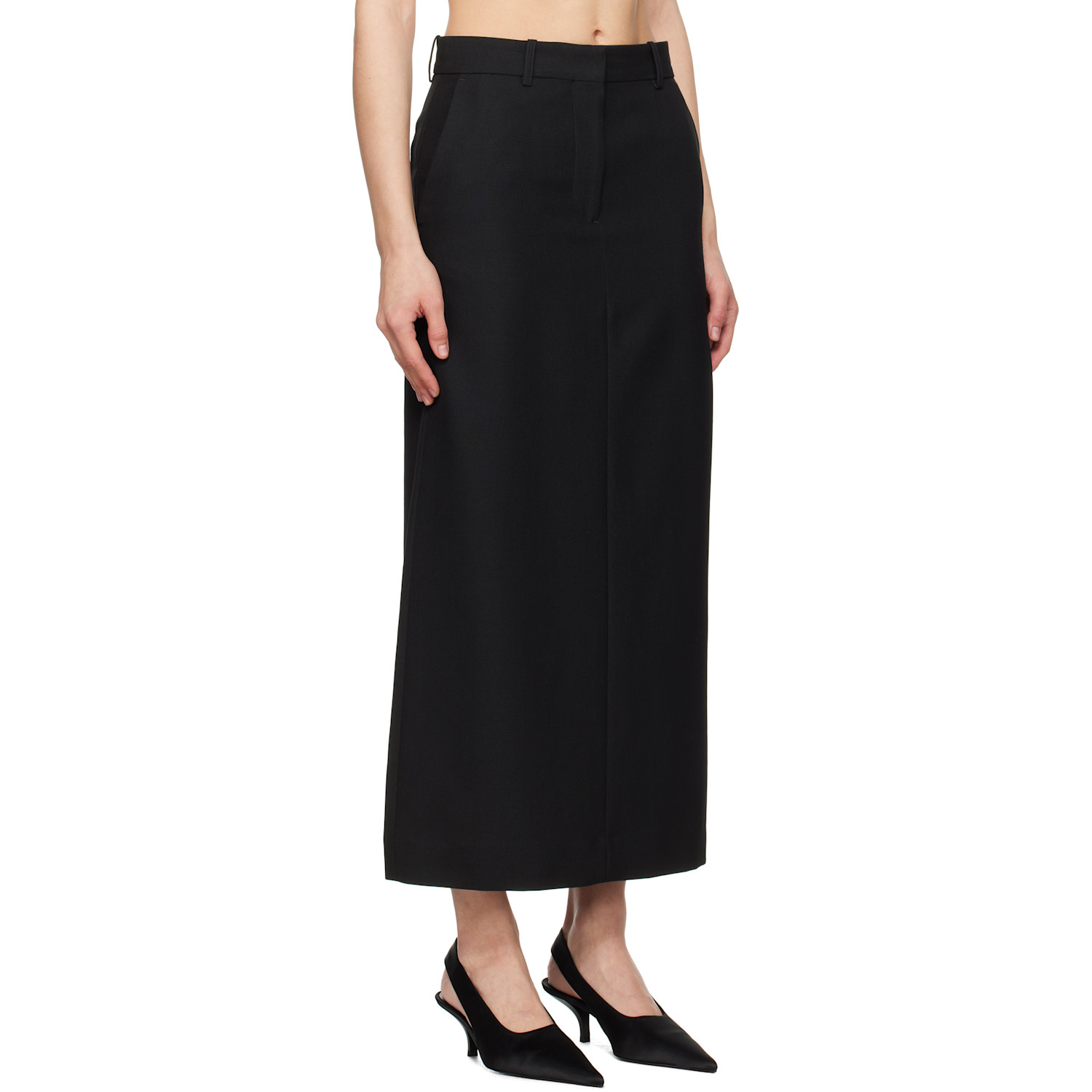  Toteme Black Low-waist Straight Maxi Skirt 