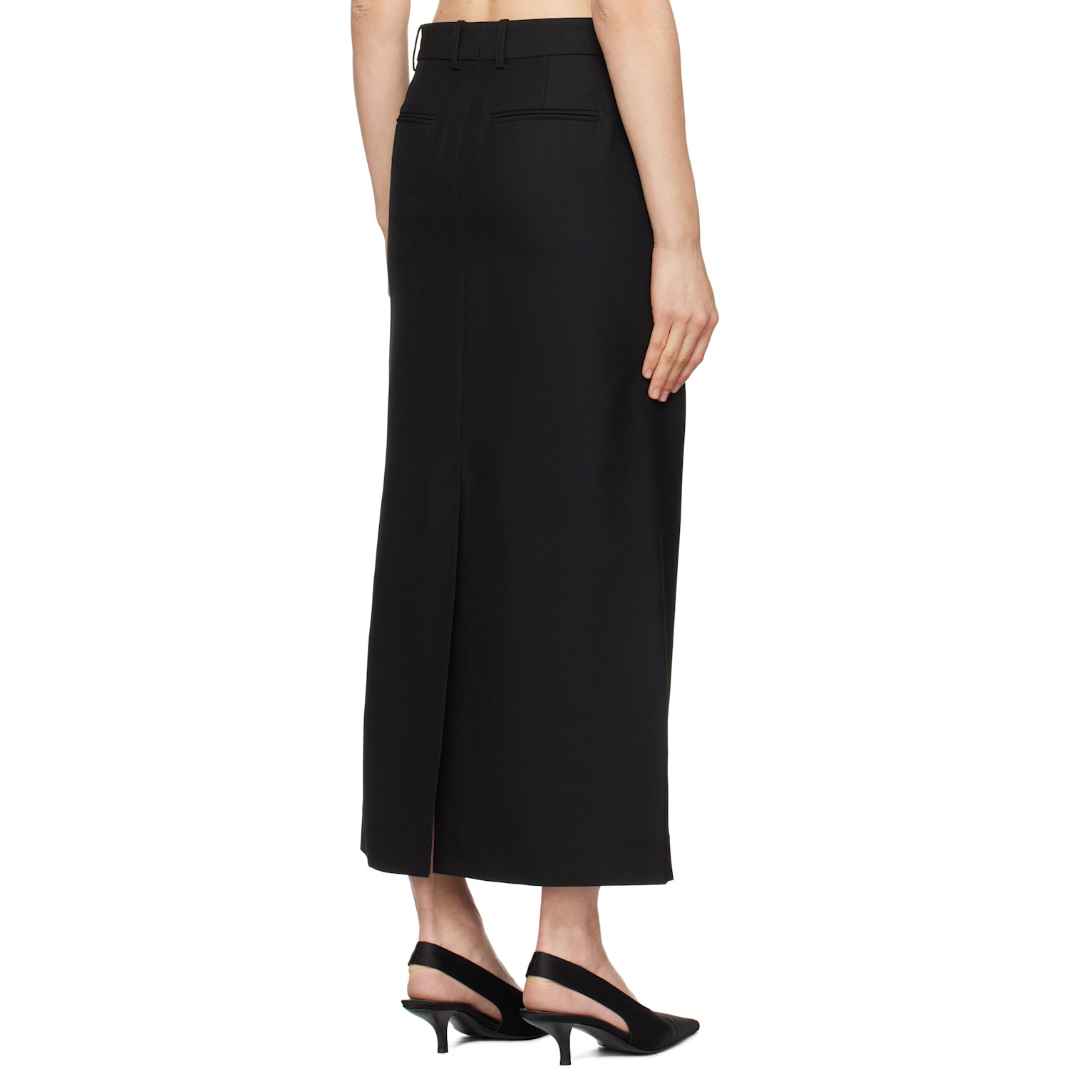  Toteme Black Low-waist Straight Maxi Skirt 