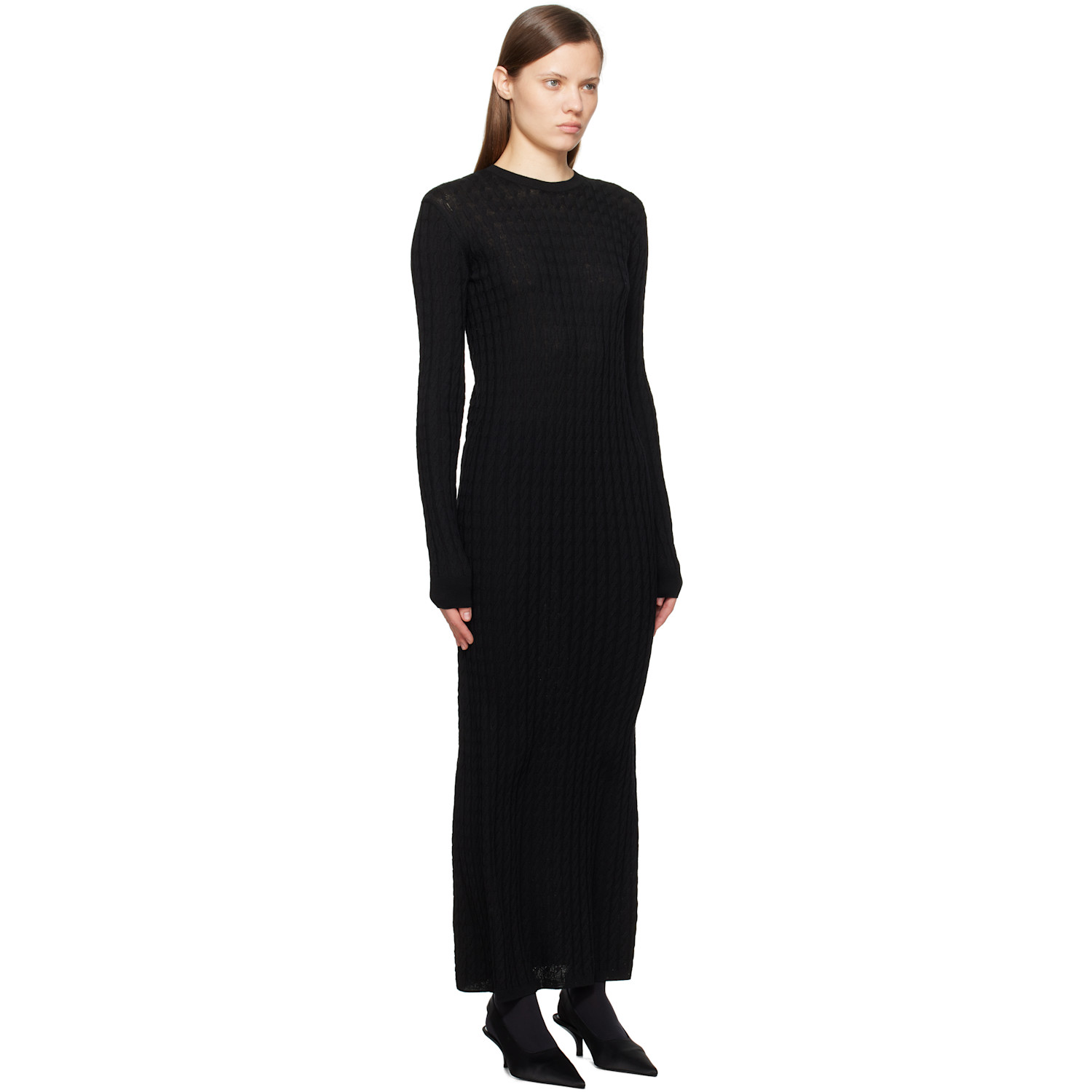  Toteme Black Cable Knit Maxi Dress 