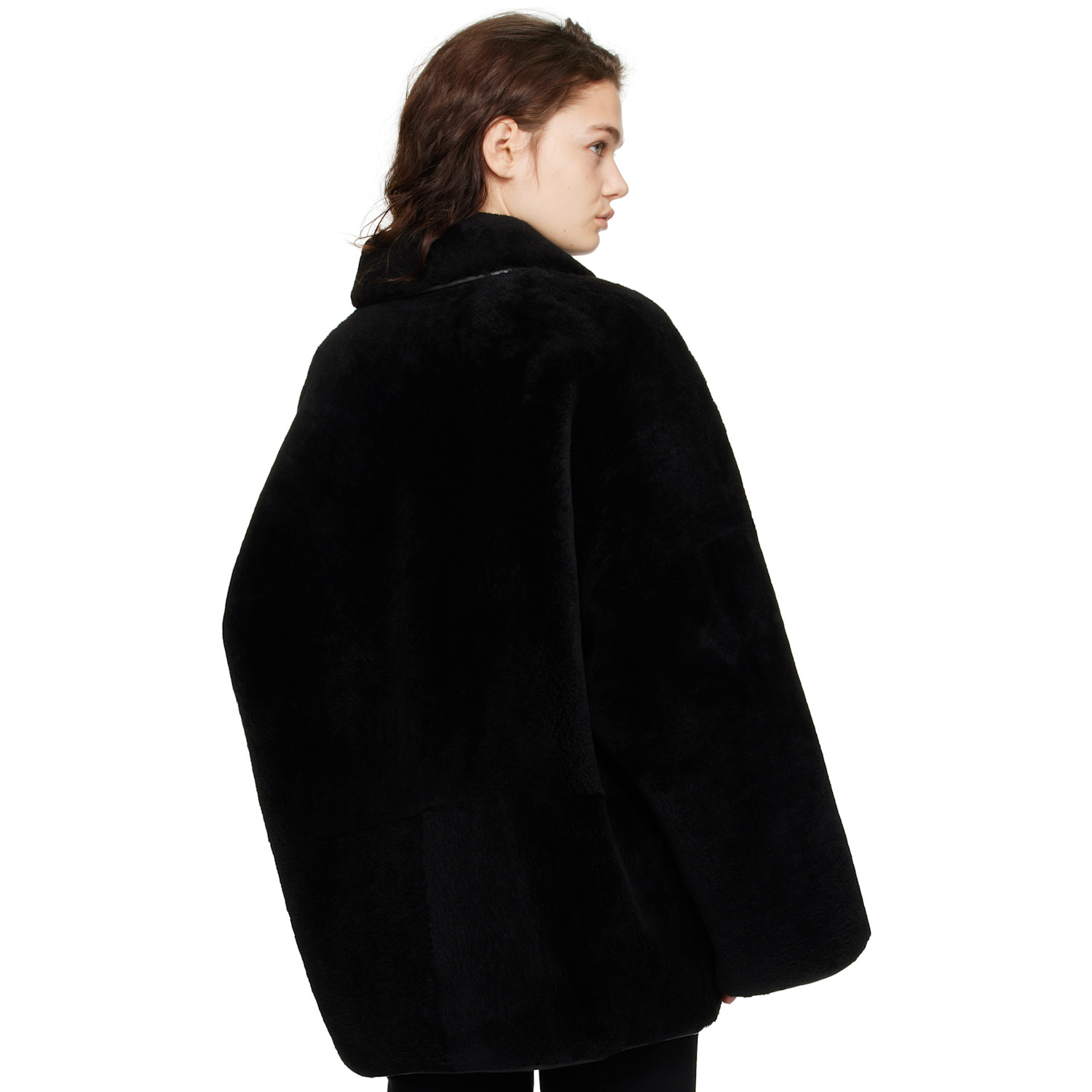  Toteme Black Teddy Overshirt Shearling Jacket 