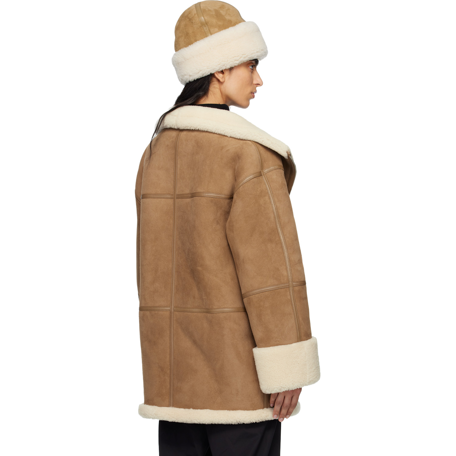  Toteme Brown Signature Shearling Jacket 
