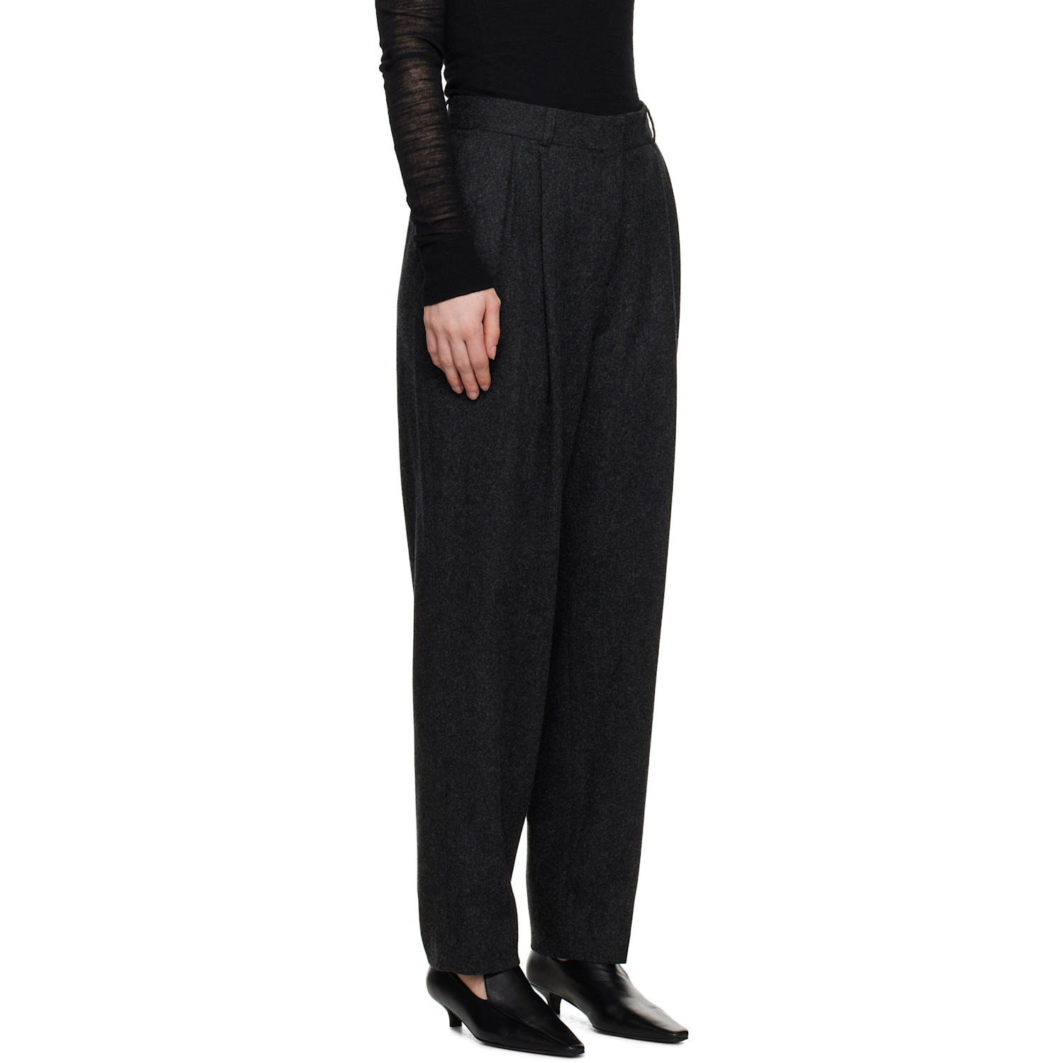  Toteme Gray Double-pleated Tailored Trousers 
