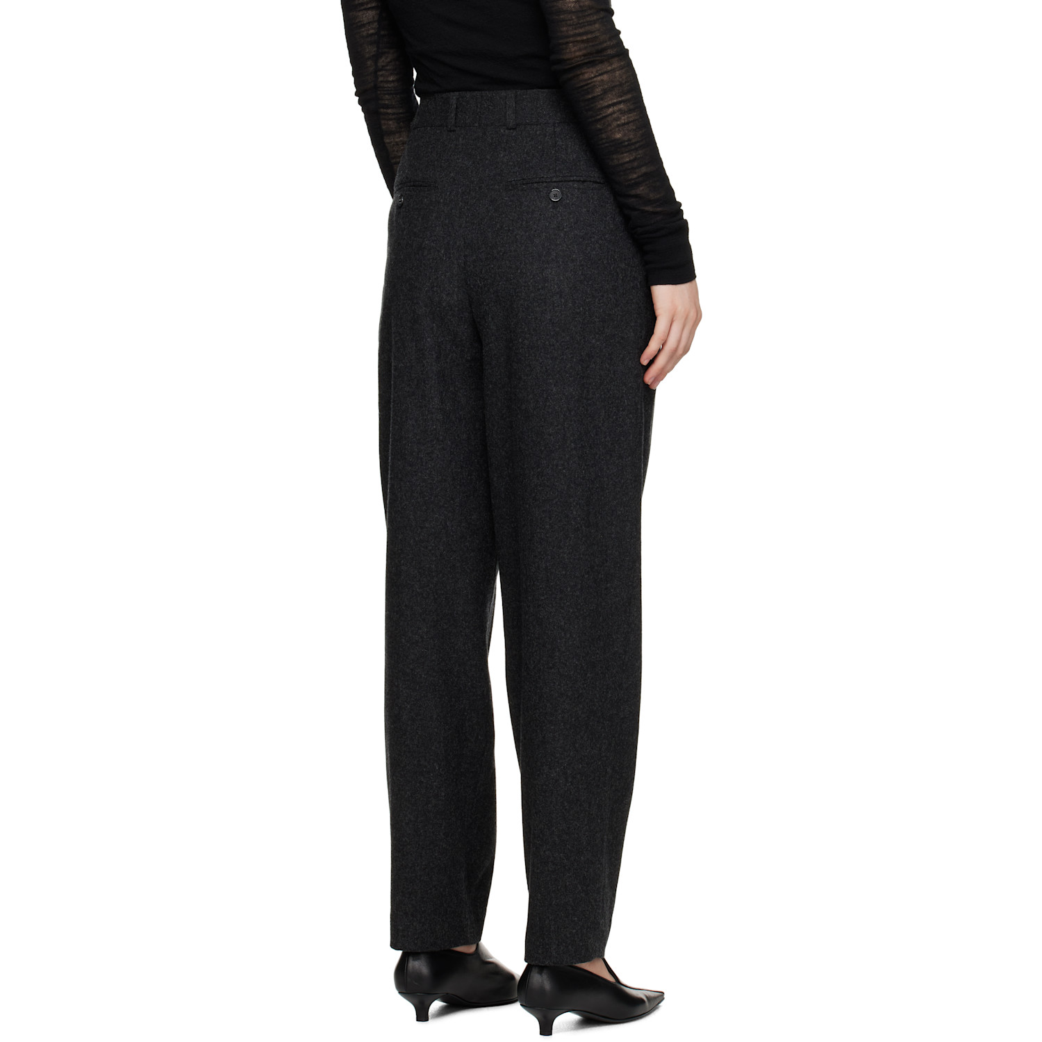  Toteme Gray Double-pleated Tailored Trousers 