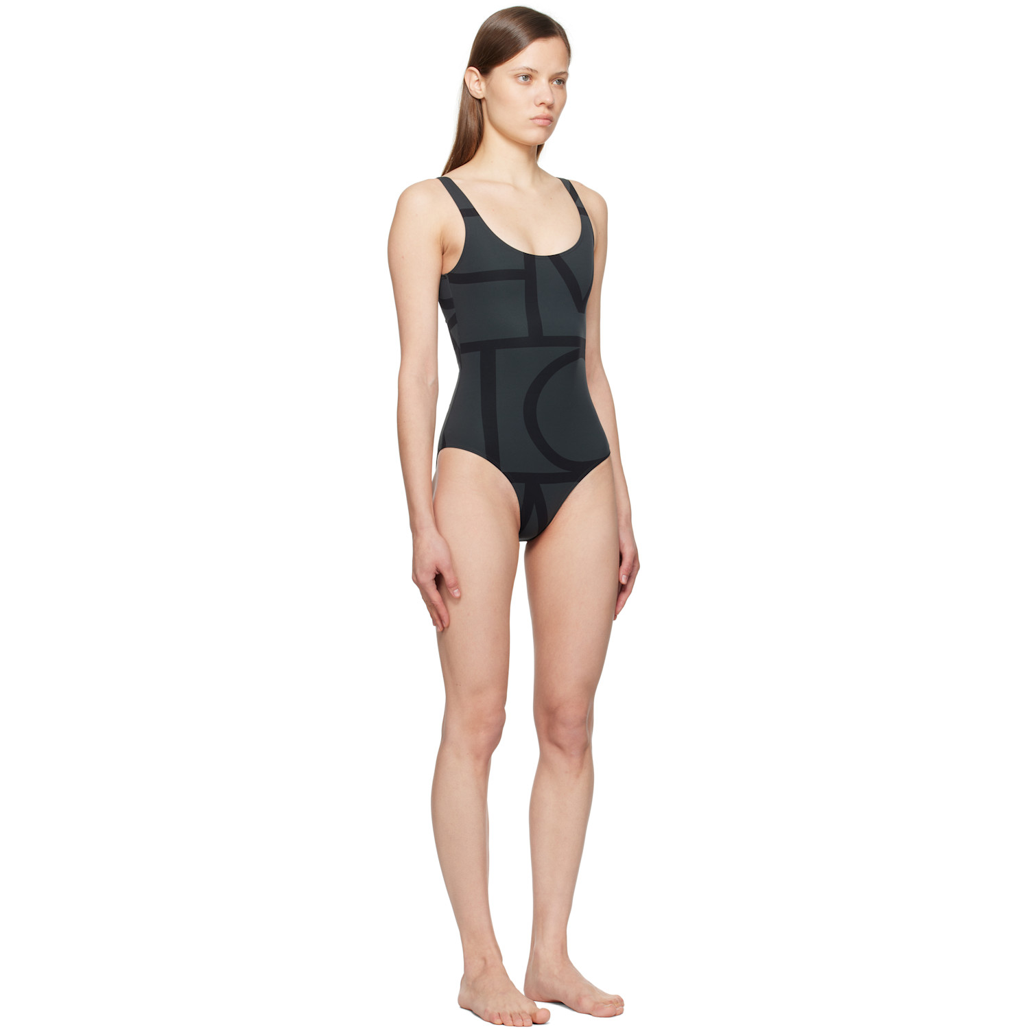  Toteme Black Monogram Swimsuit 