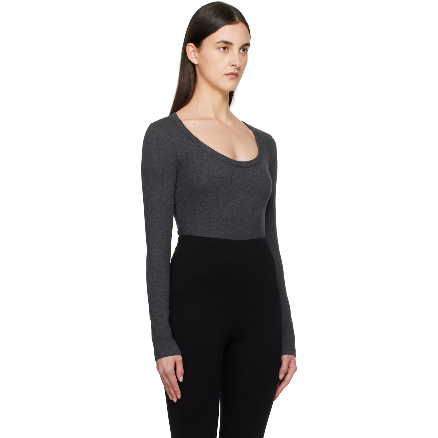  Toteme Gray Classic Rib T-shirt 