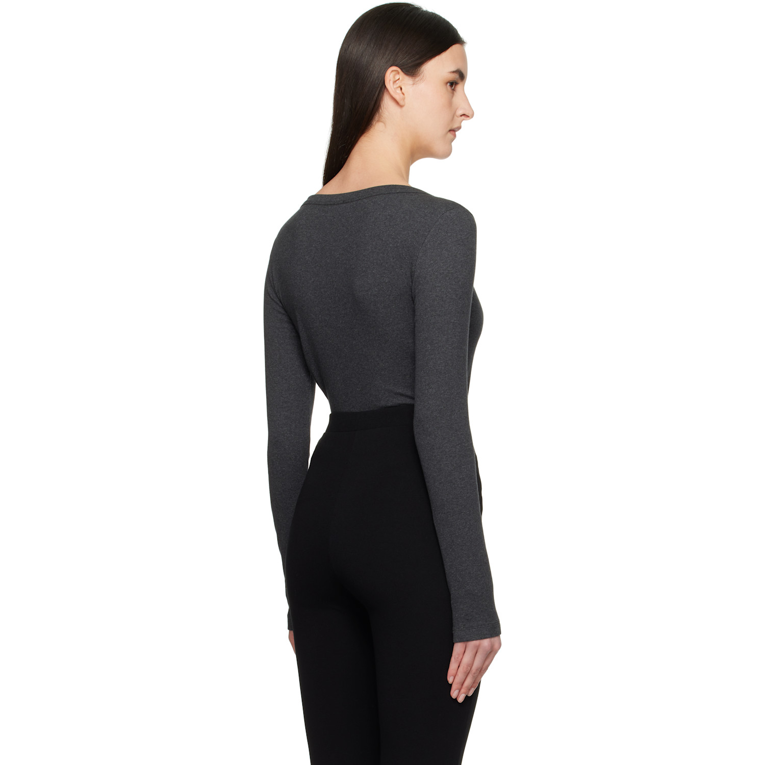  Toteme Gray Classic Rib T-shirt 