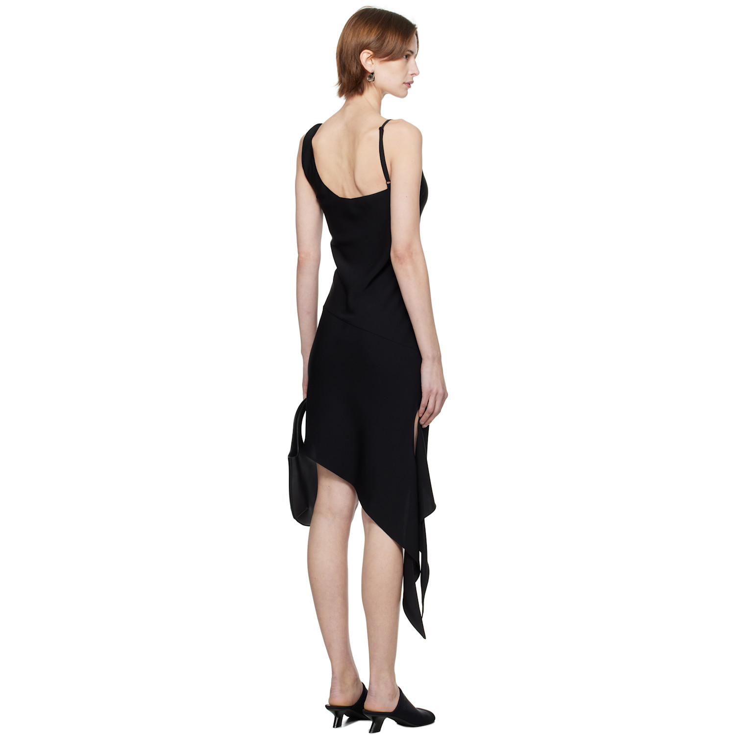 Courrèges Black Scarf Midi Dress 