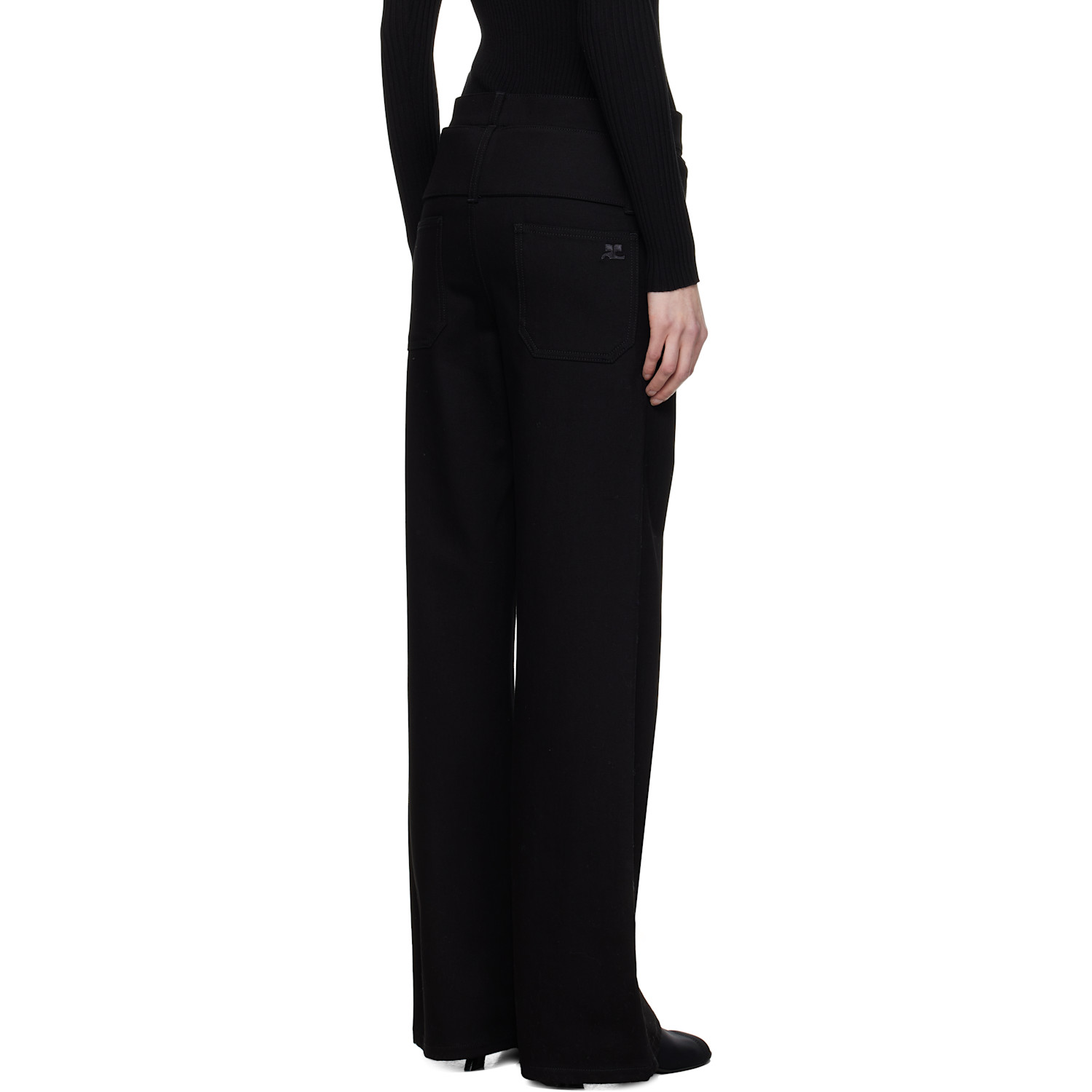  Courrèges Black Double Belt Jeans 