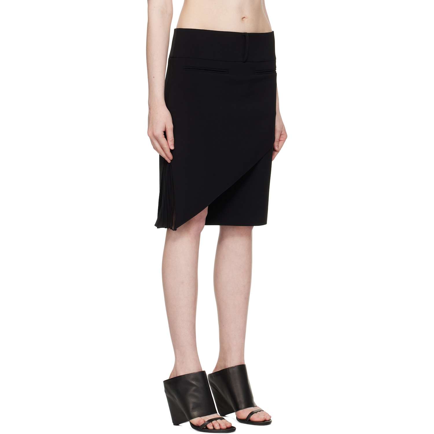  Courrèges Black Infinity Pleats Miniskirt 