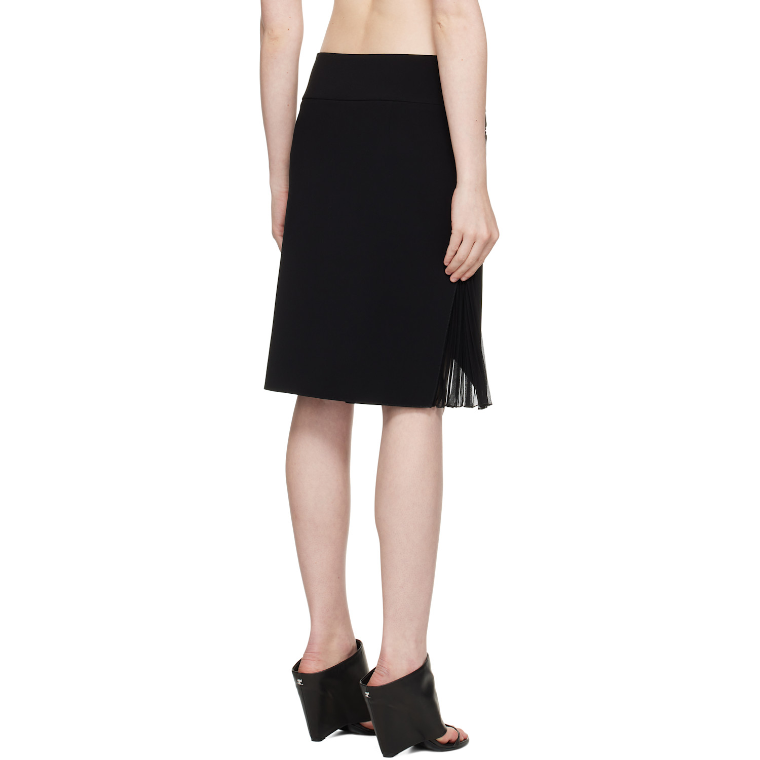  Courrèges Black Infinity Pleats Miniskirt 