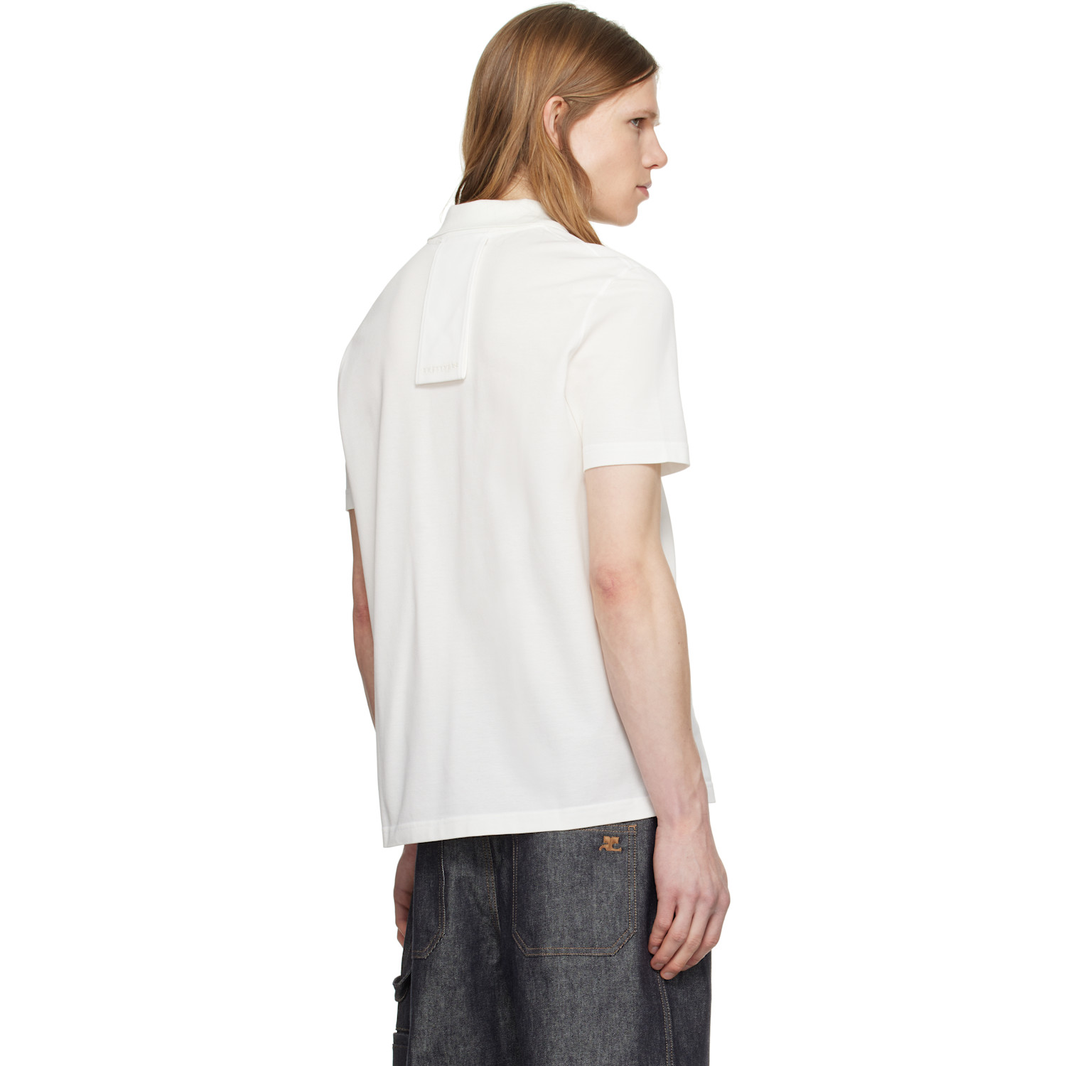  Courrèges White 'ac' Piqué Polo 