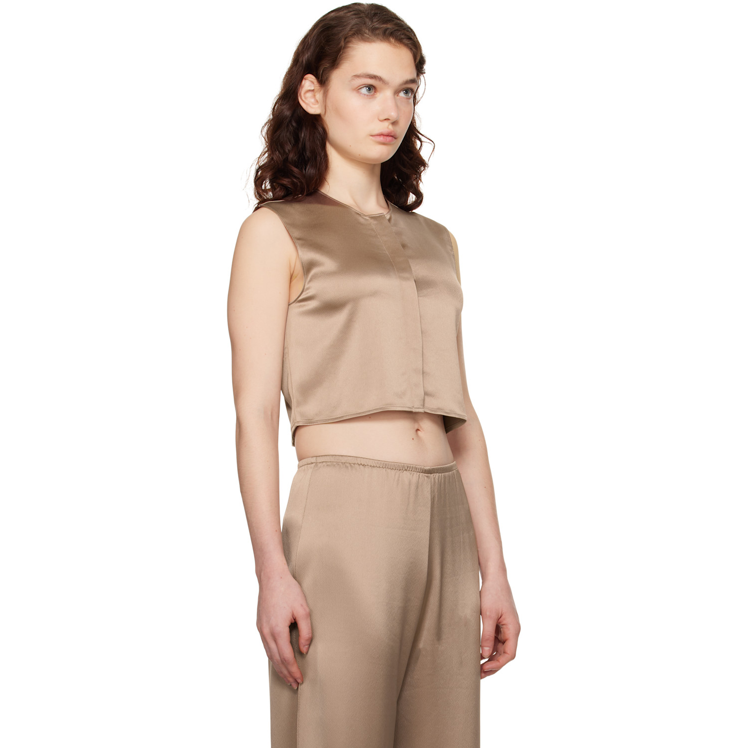  Leset Brown Barb Crewneck Vest 