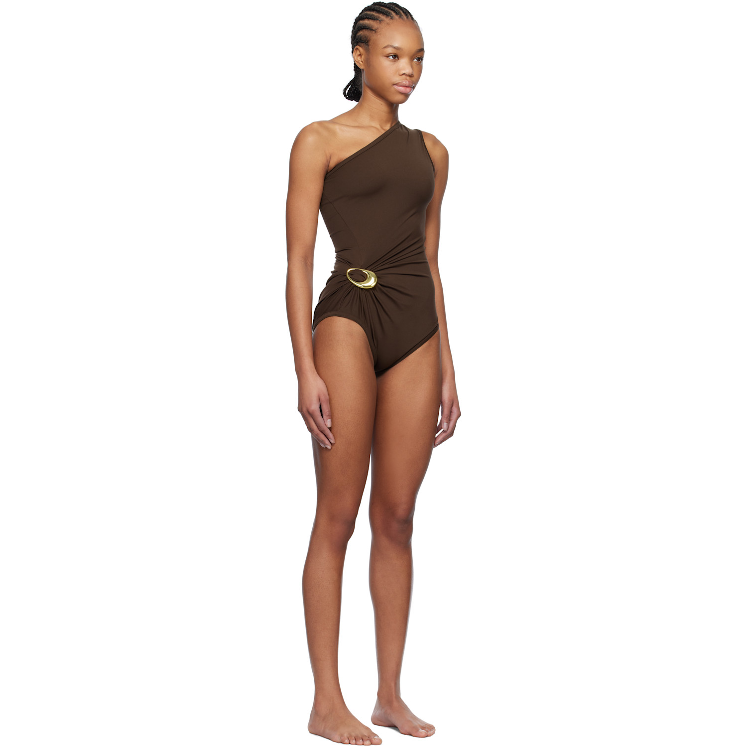  Bottega Veneta Brown Stretch Nylon Swimsuit 