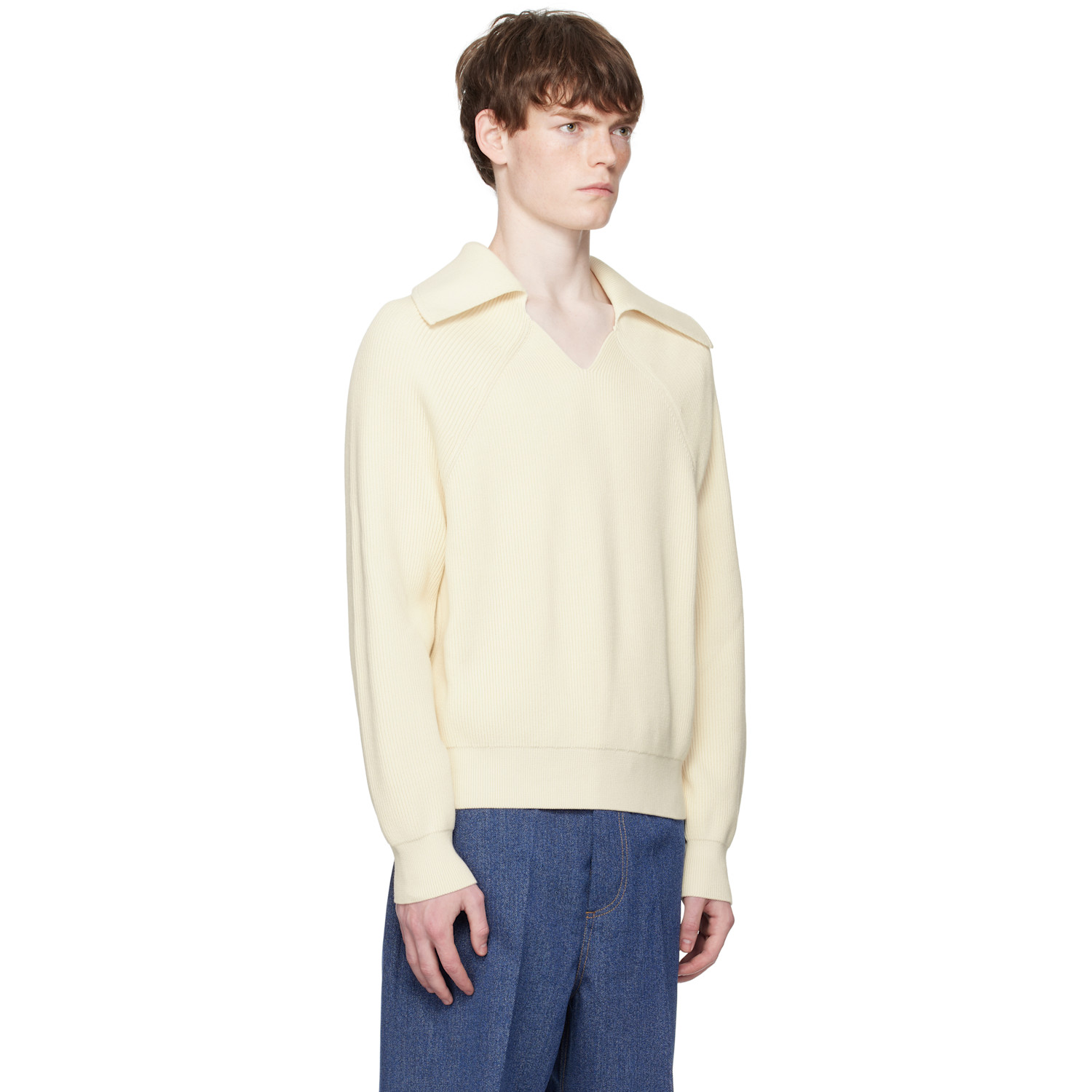  Bottega Veneta Off-white English Rib Sweater 
