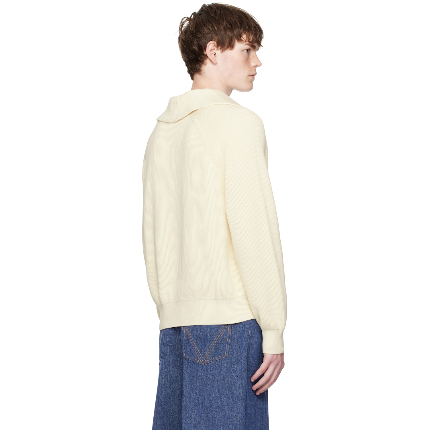  Bottega Veneta Off-white English Rib Sweater 