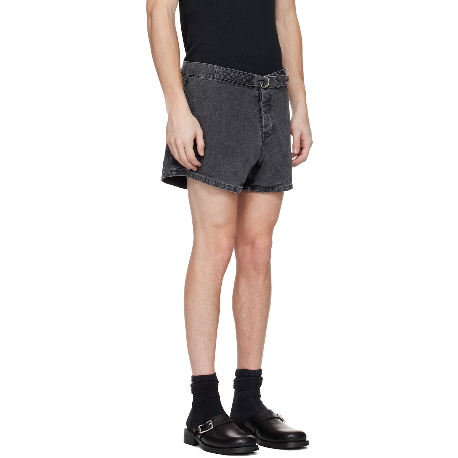  Our Legacy Gray Oyster Trunk Denim Shorts 