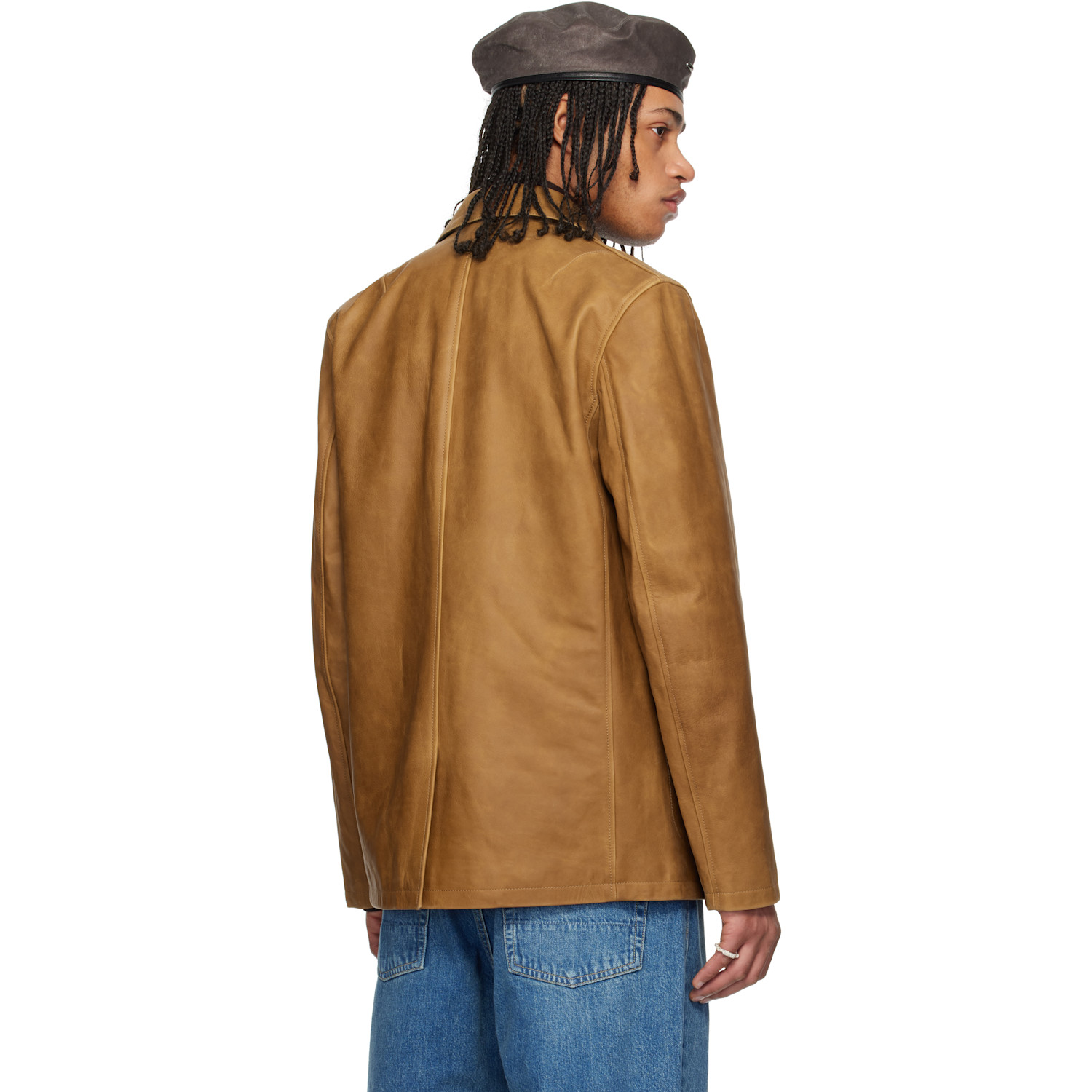  Our Legacy Tan Opening Leather Blazer 