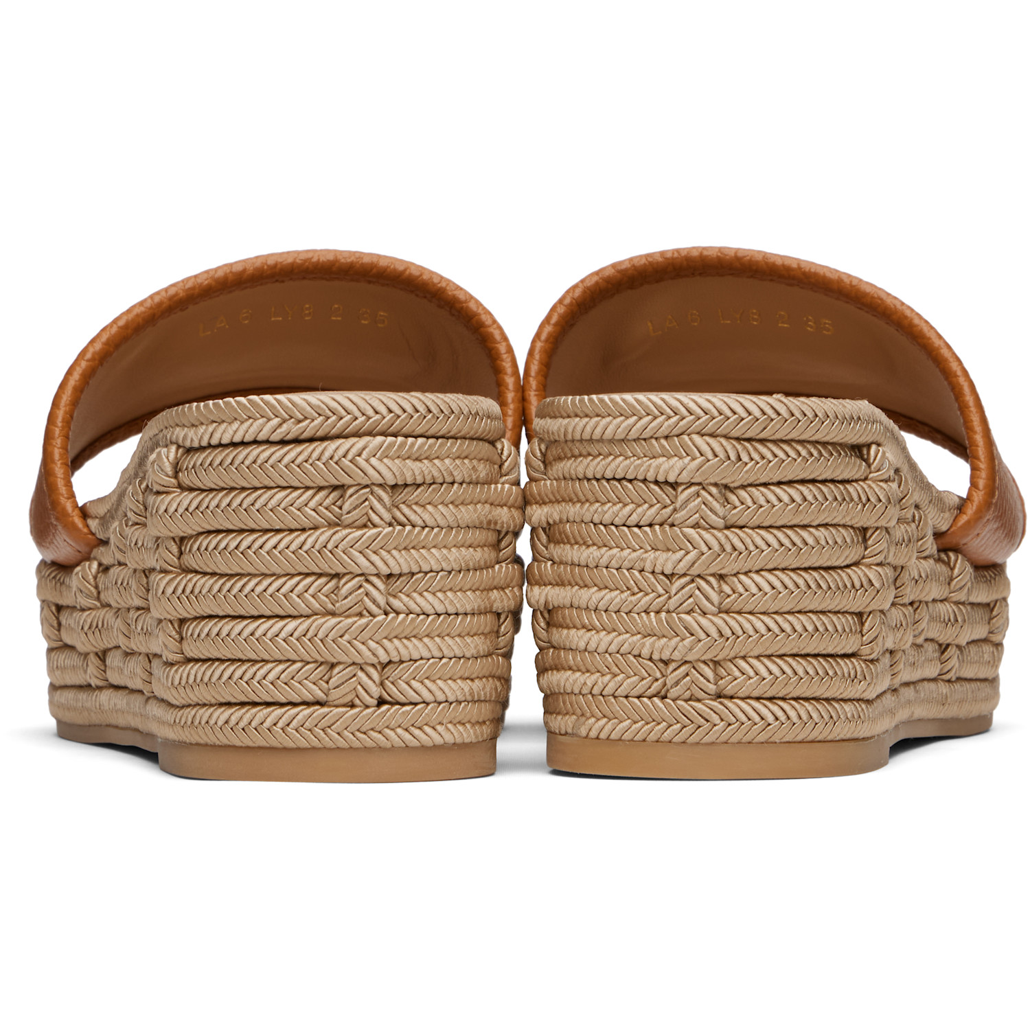  Valentino Garavani Brown Vlogo Signature Slide Espadrillas Sandals 