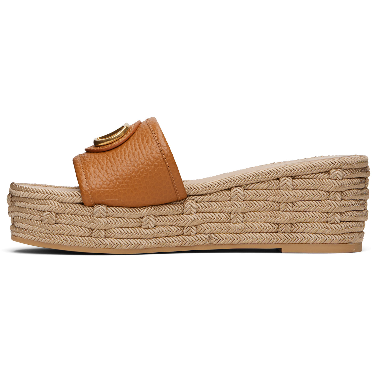  Valentino Garavani Brown Vlogo Signature Slide Espadrillas Sandals 