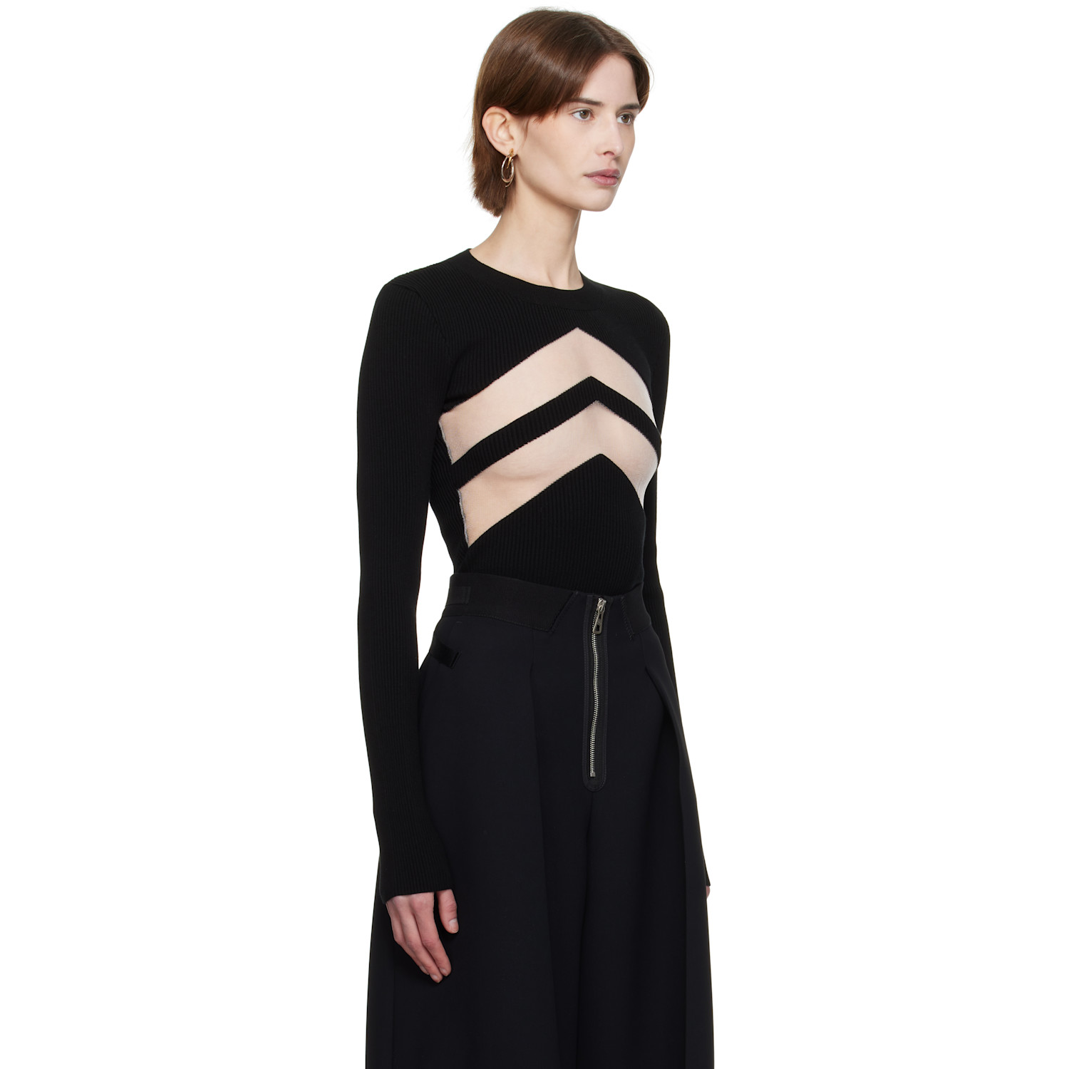  Jean Paul Gaultier Black 'the Chevrons' Sweater 