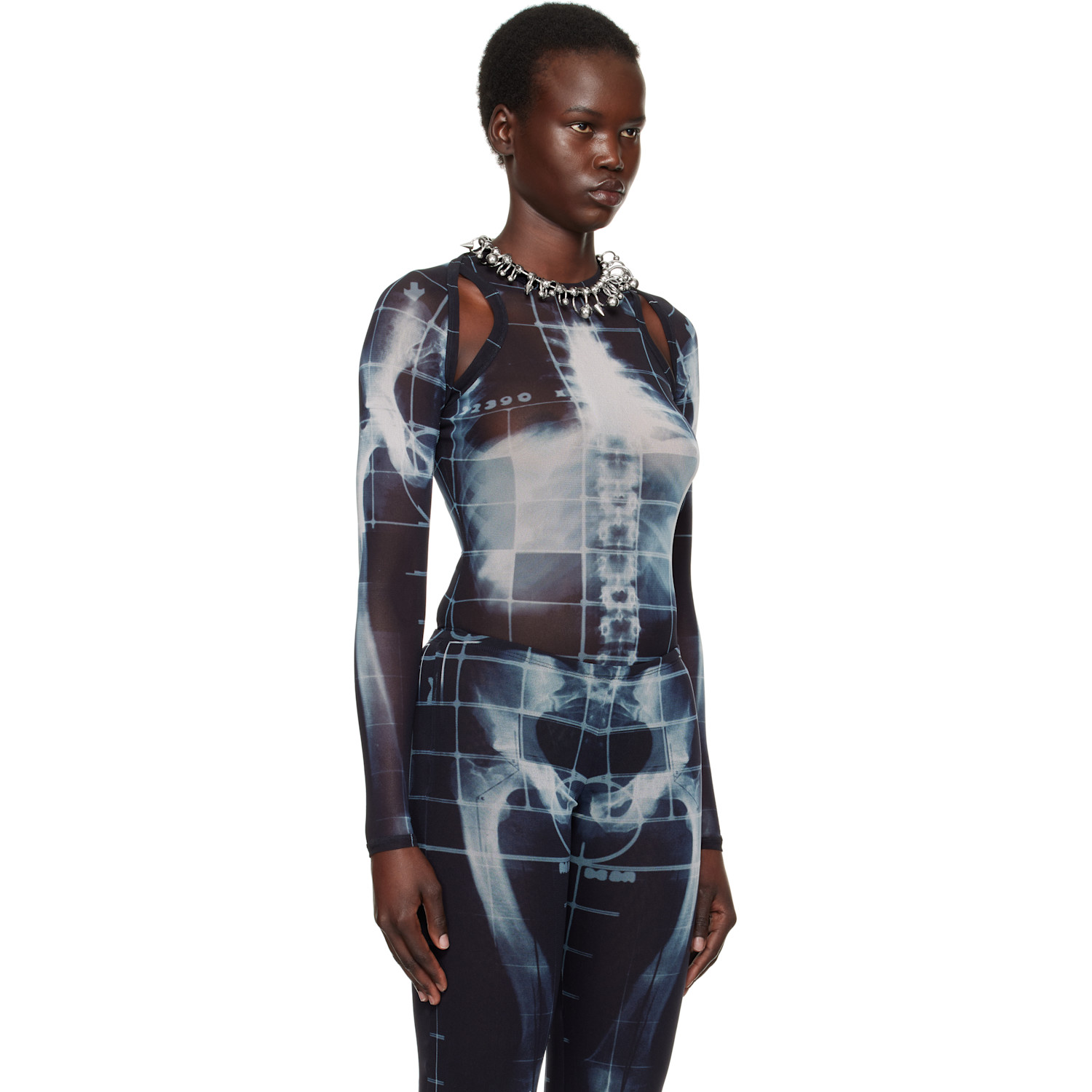  Jean Paul Gaultier Black & Blue 'the Squeletor' Cardigan 
