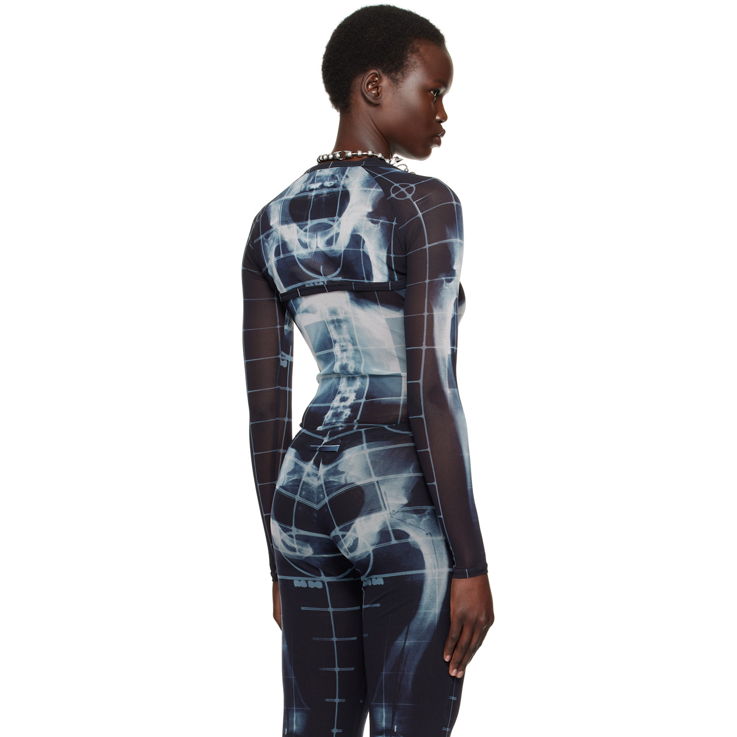  Jean Paul Gaultier Black & Blue 'the Squeletor' Cardigan 