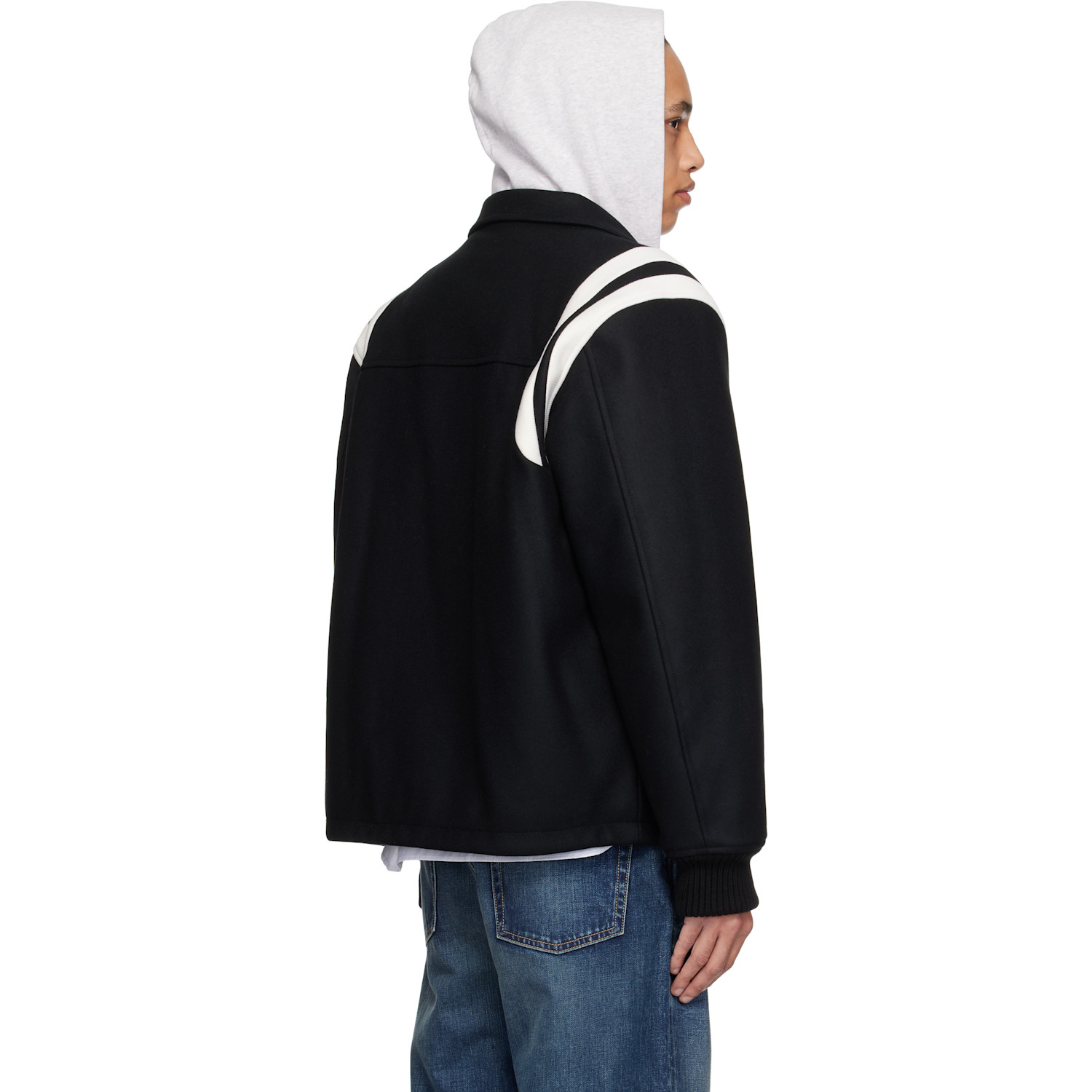  Ambush Black & White Varsity Bomber Jacket 