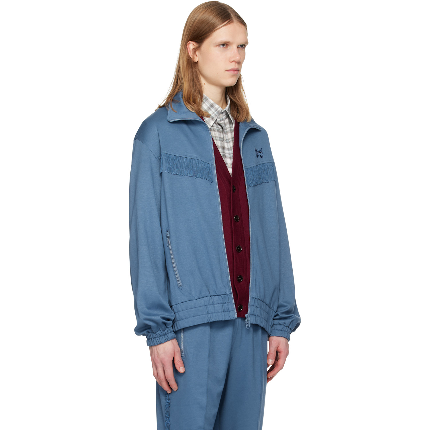  Needles Navy Fringe Track Jacket 