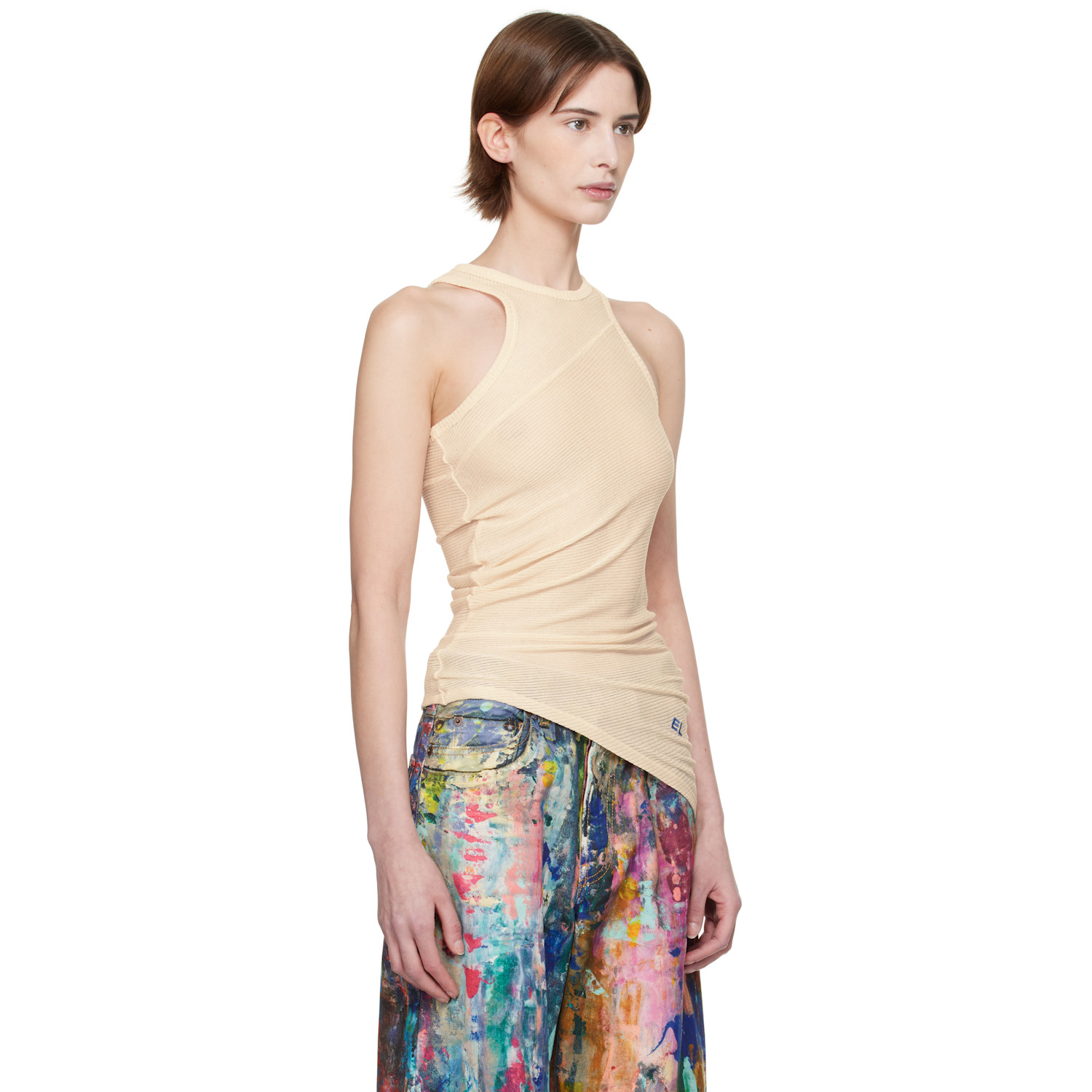  Eckhaus Latta Beige Spiral Tank Top 