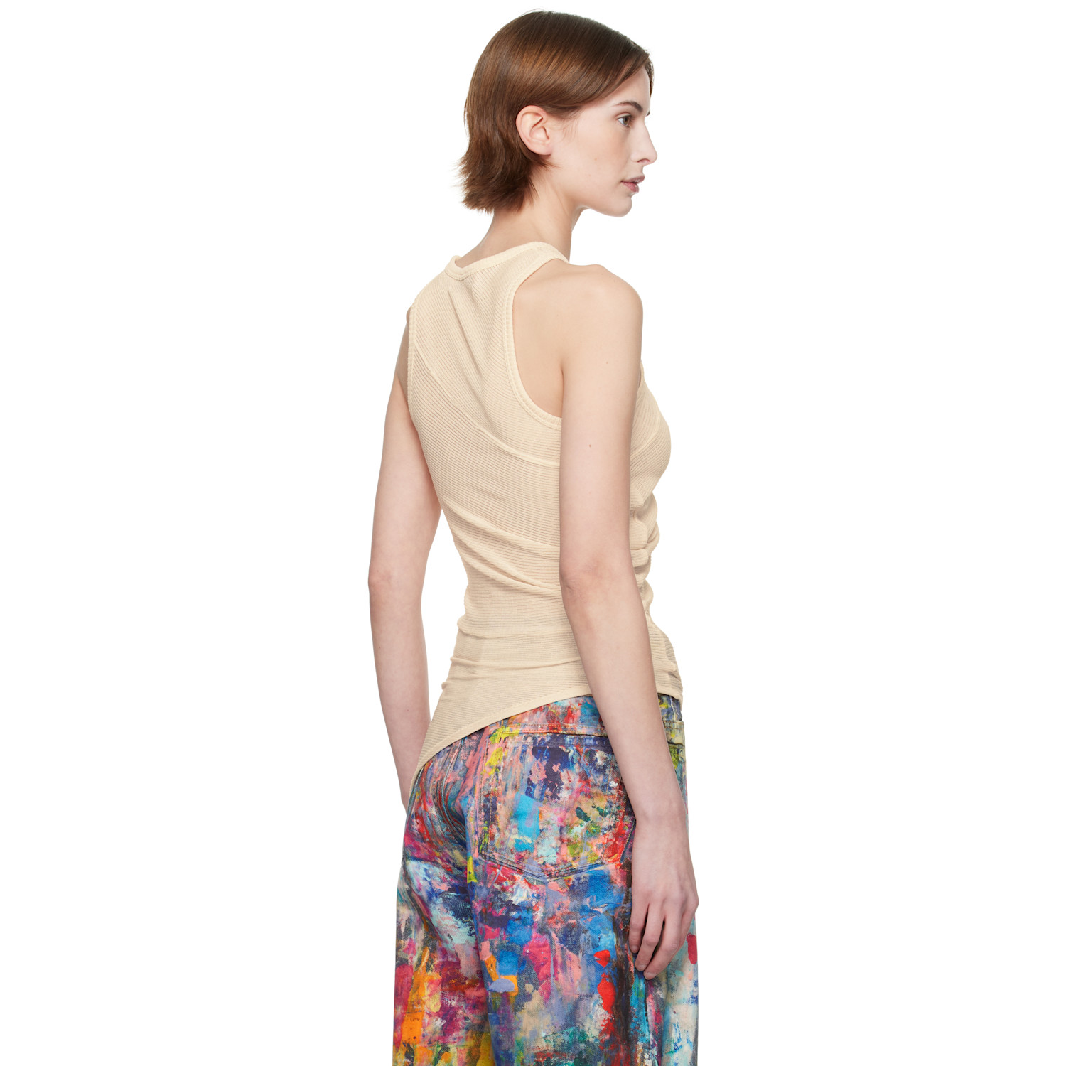  Eckhaus Latta Beige Spiral Tank Top 