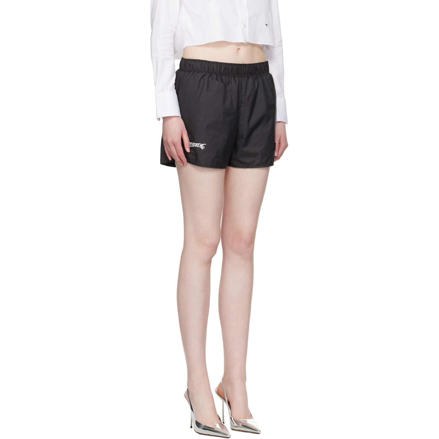  032c Black 'no More Tears' Swim Shorts 