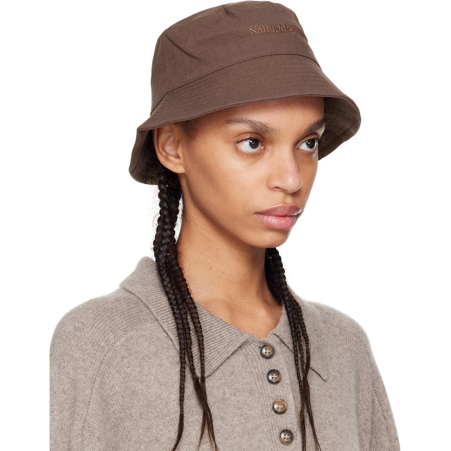  Nanushka Brown Caran Bucket Hat 