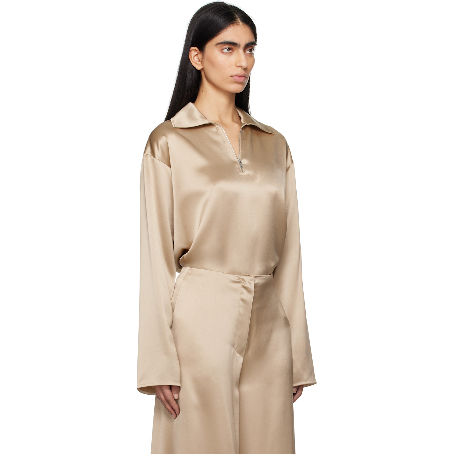  Nanushka Beige Mencia Blouse 