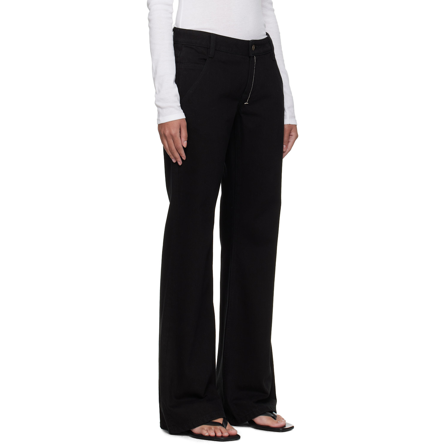  Fax Copy Express Black '000' Slim Flared Jeans 
