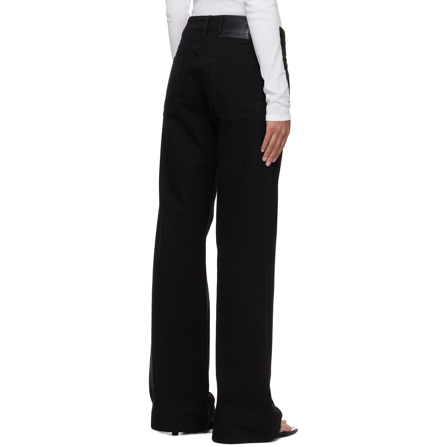  Fax Copy Express Black '000' Slim Flared Jeans 