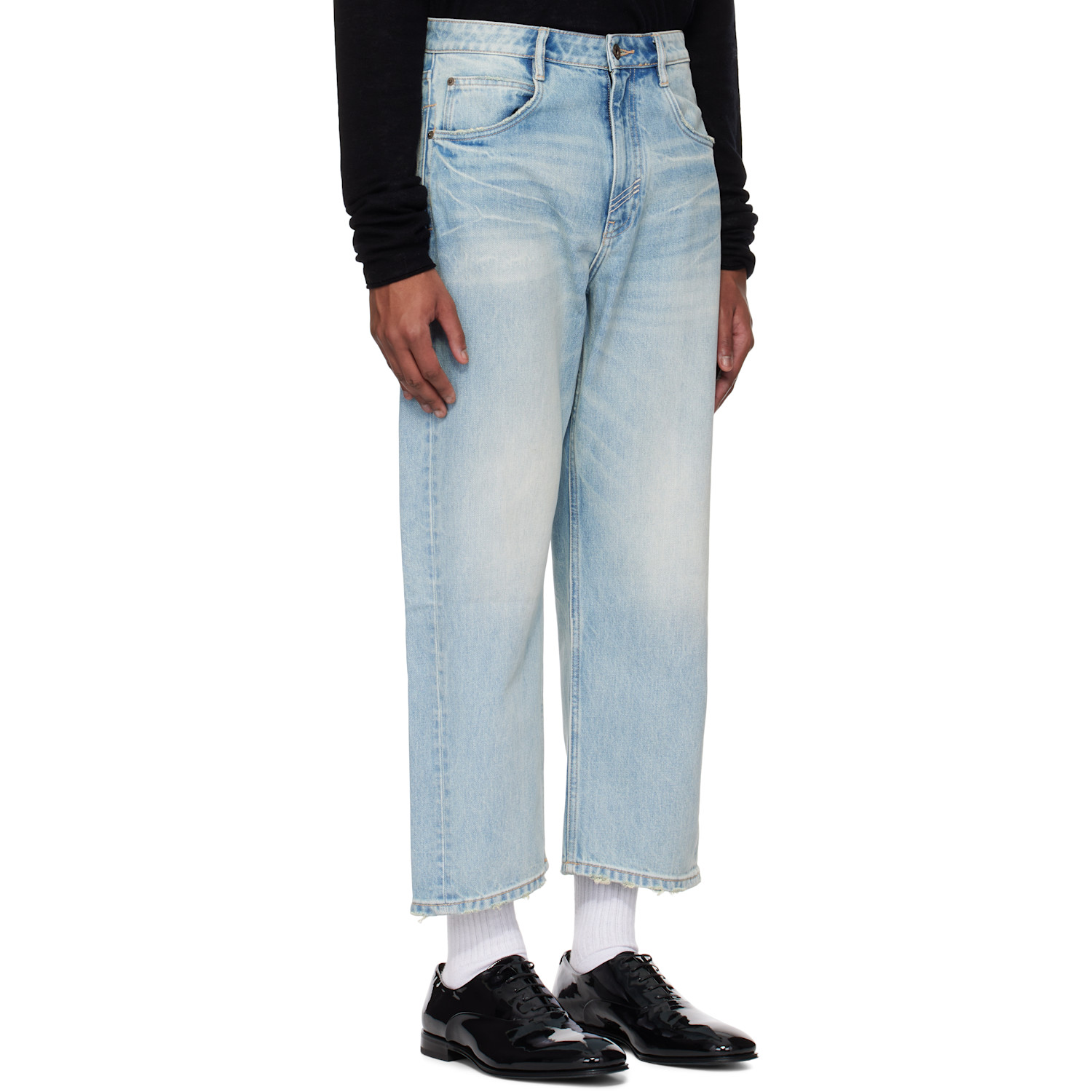  Fax Copy Express Blue Low-rise Loose-fit Jeans 