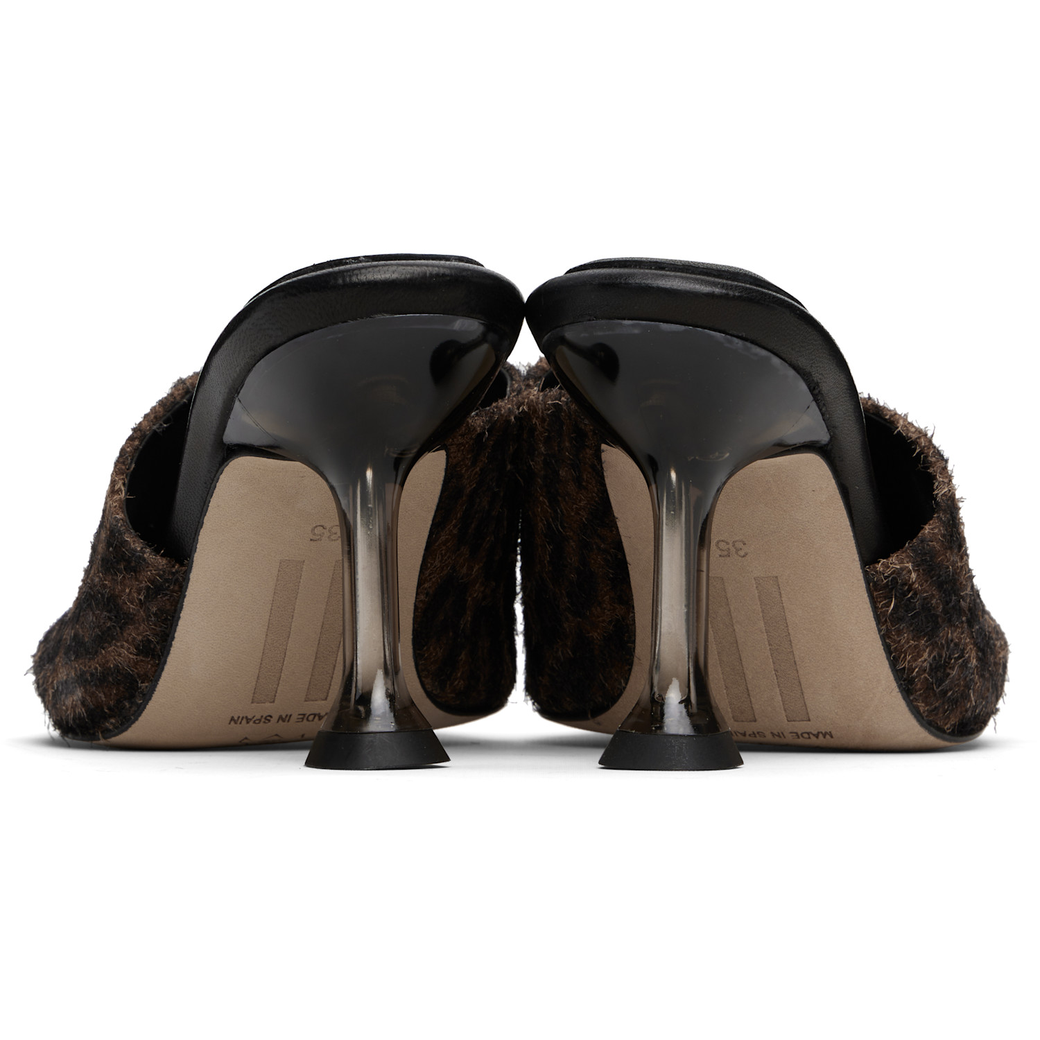  Miista Brown & Black Miri Animal Print Mules 