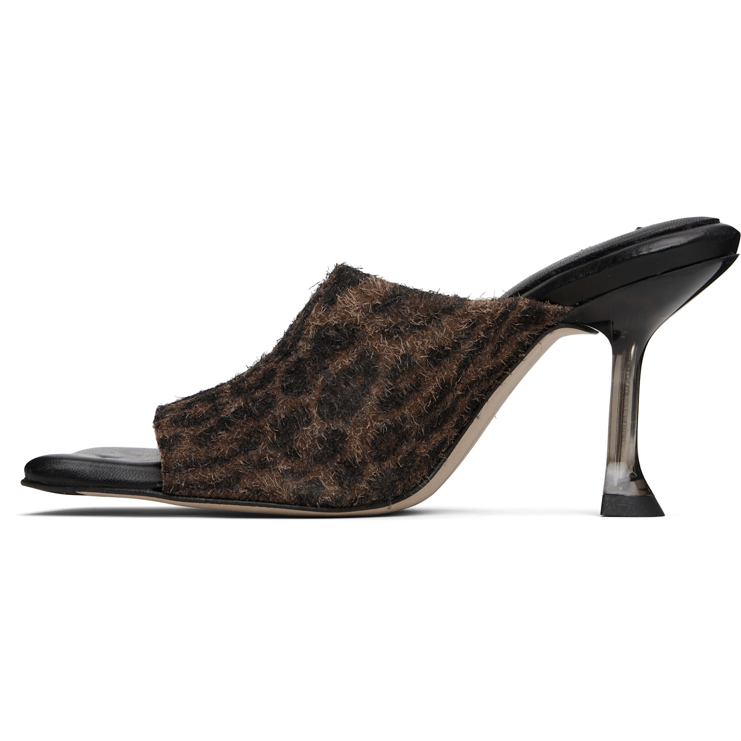  Miista Brown & Black Miri Animal Print Mules 