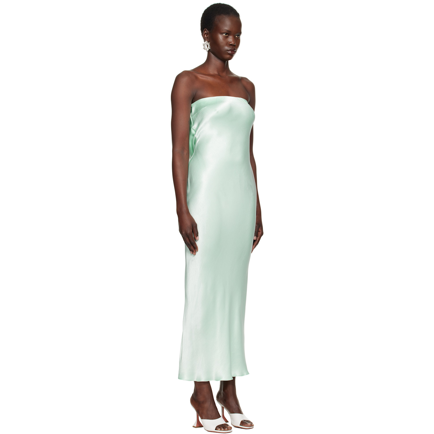  Bec + Bridge Green Moon Dance Strapless Maxi Dress 