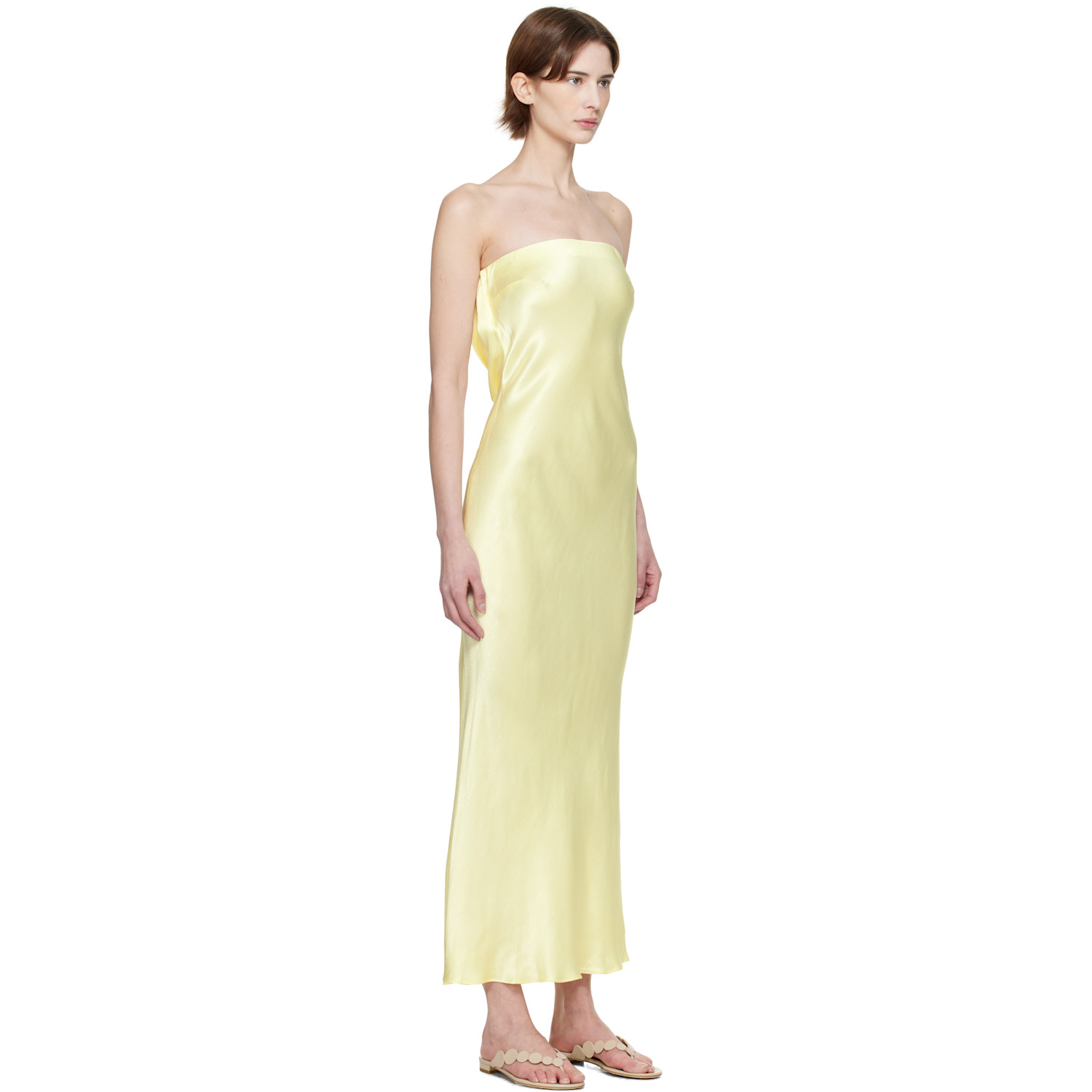  Bec + Bridge Yellow Moon Dance Strapless Maxi Dress 