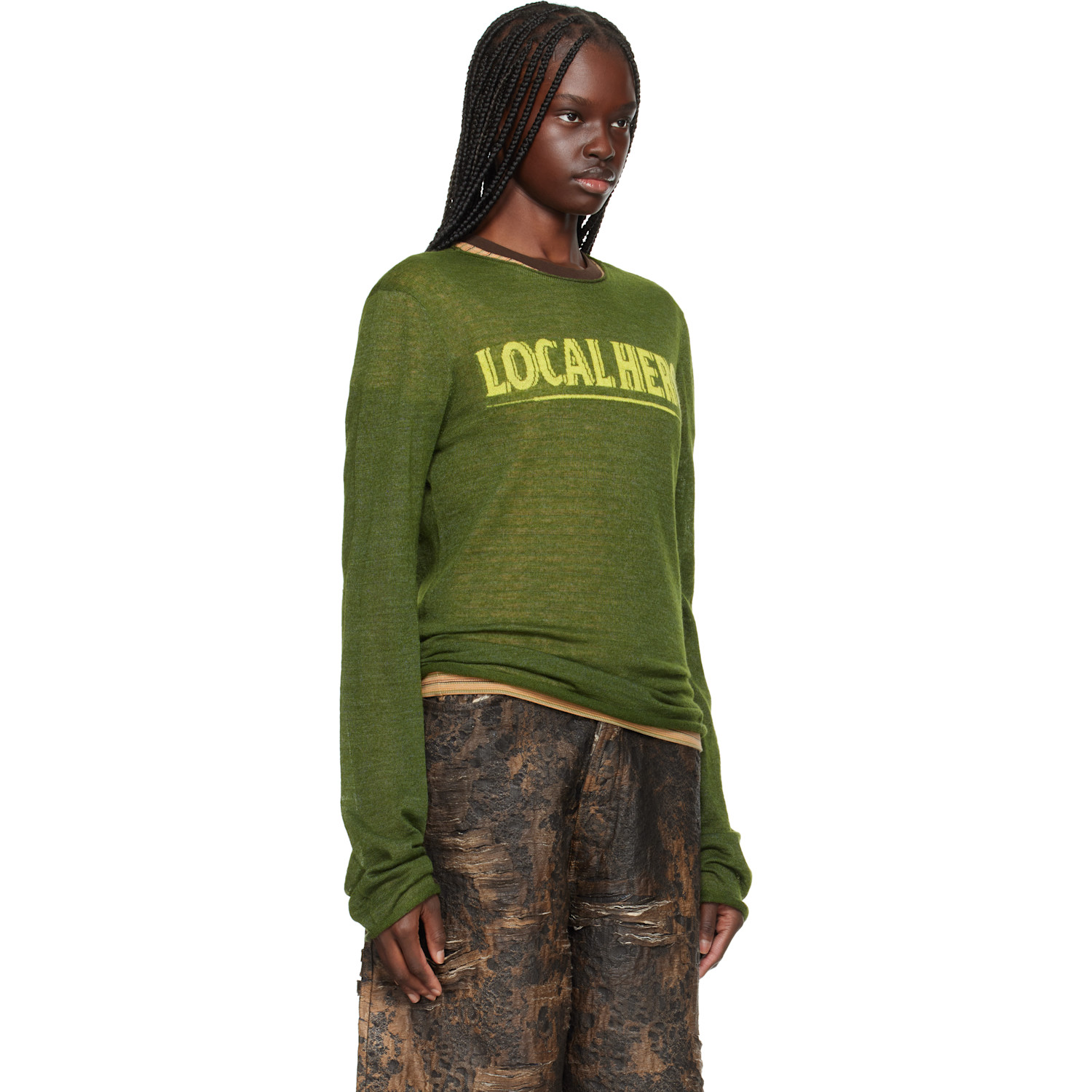  Martine Rose Green Fine Intarsia Sweater 