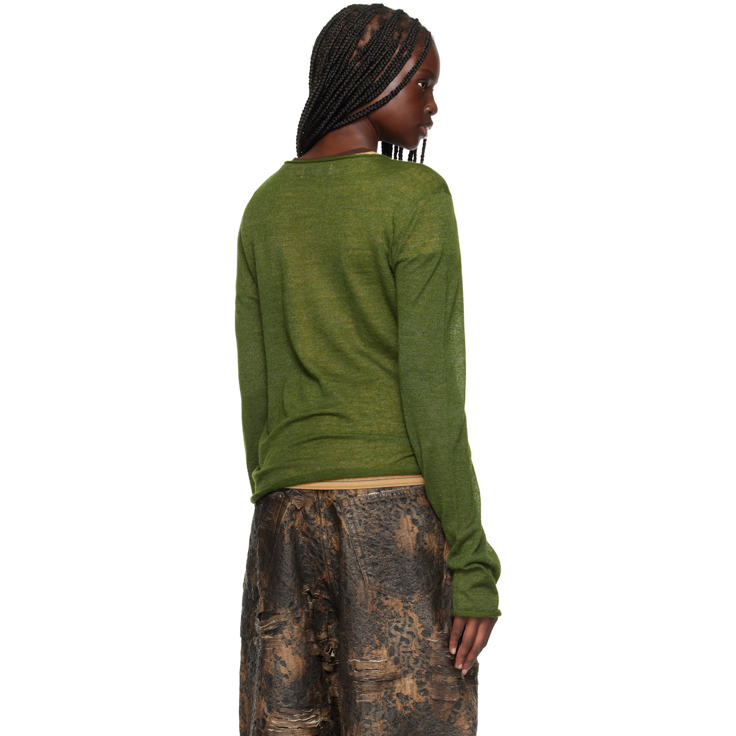  Martine Rose Green Fine Intarsia Sweater 