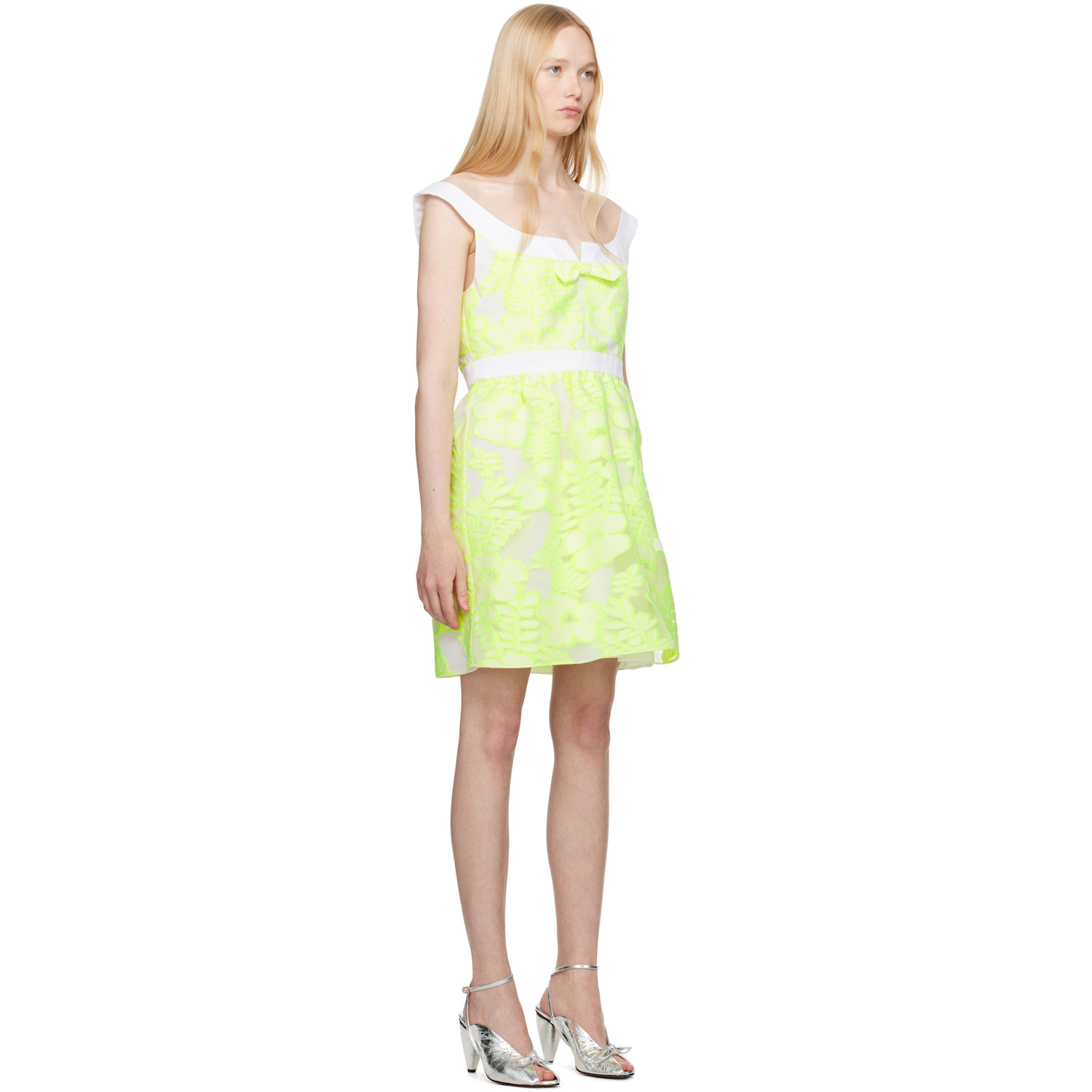  Anna Sui White & Yellow Sweet Bow Minidress 